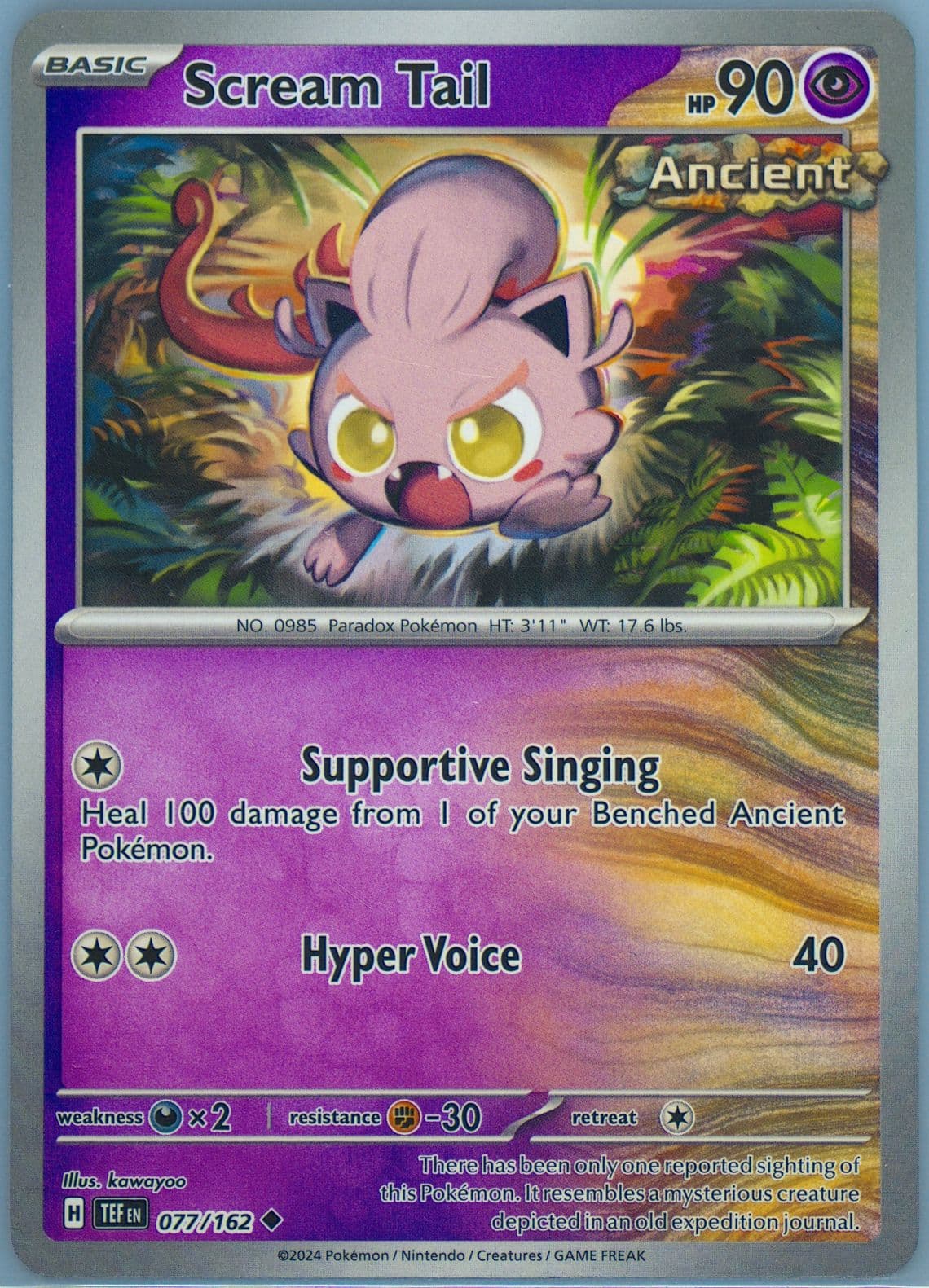Scream Tail (077) 2024 Pokemon Tef EN-Temporal Forces