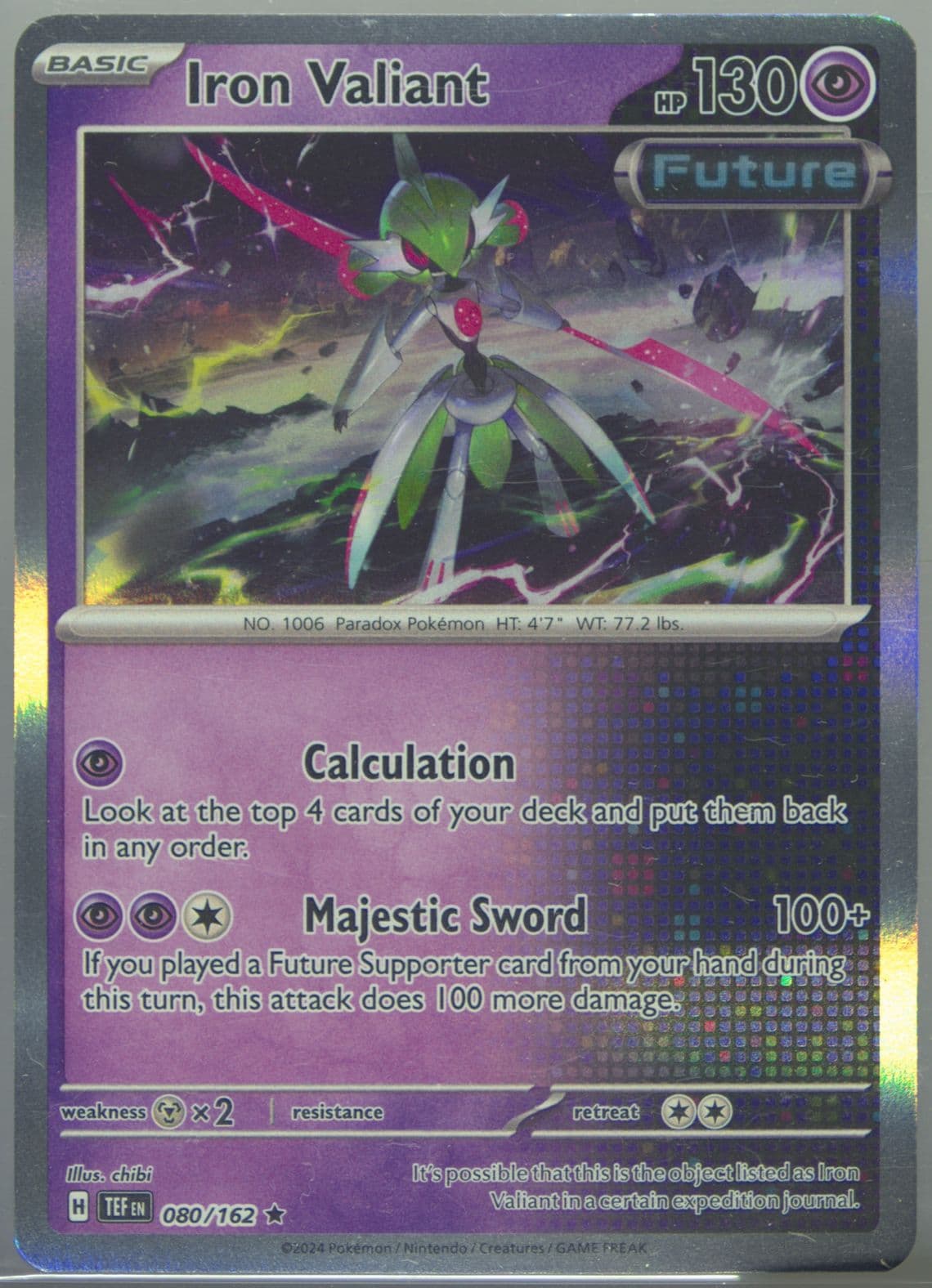 Iron Valiant (080) 2024 Pokemon Tef EN-Temporal Forces