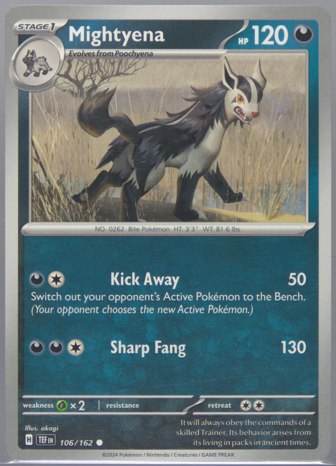 Mightyena (106) 2024 Pokemon Tef EN-Temporal Forces