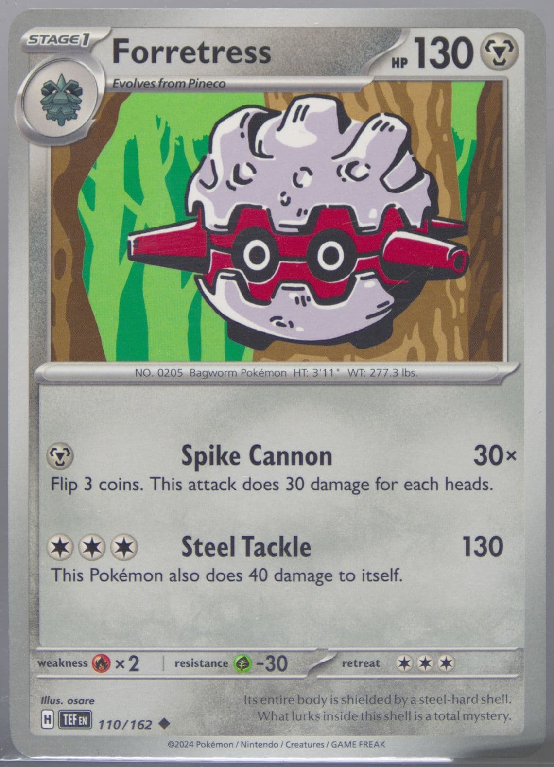 Forretress (110) 2024 Pokemon Tef EN-Temporal Forces