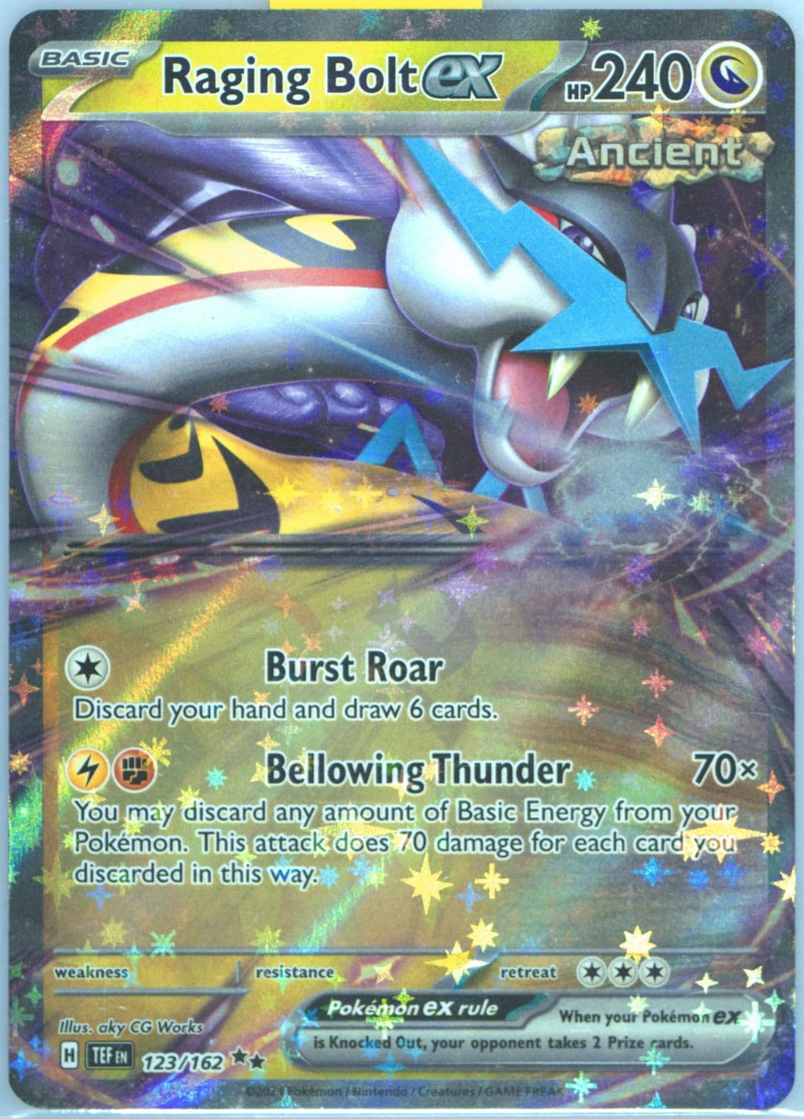 Raging Bolt EX (123) 2024 Pokemon Tef EN-Temporal Forces