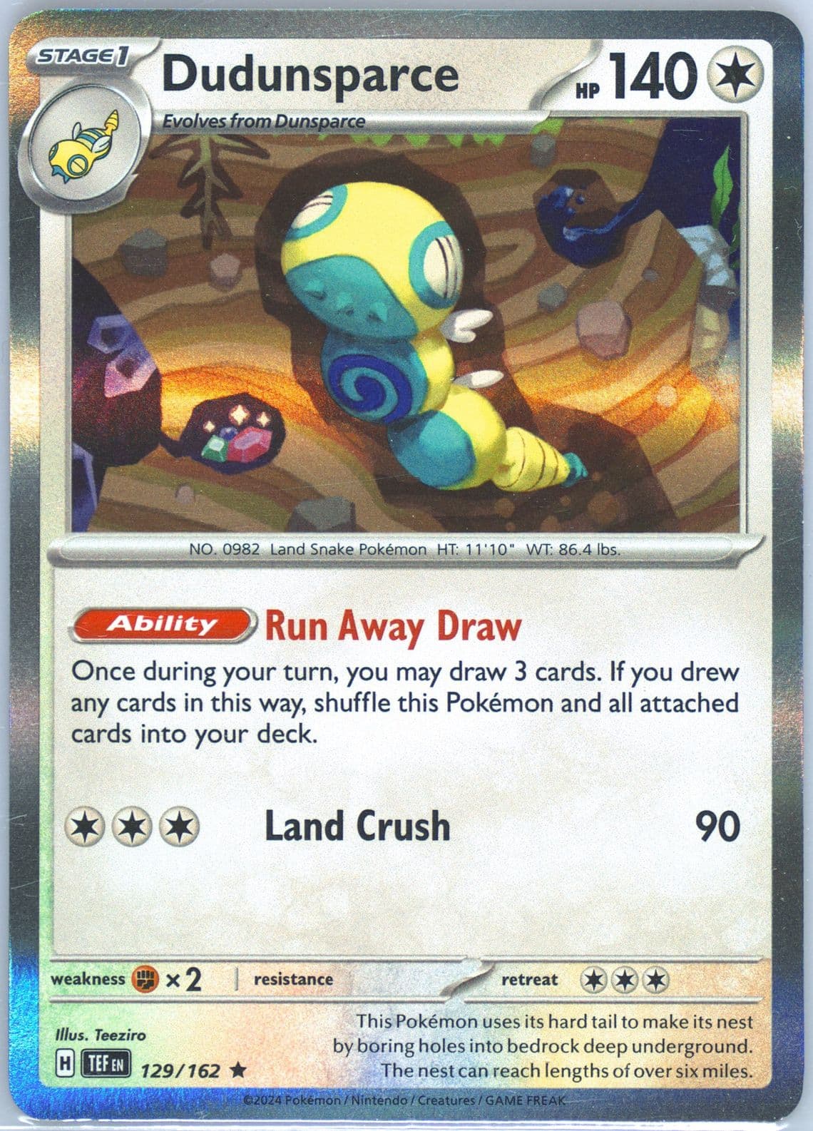 Dudunsparce (129) 2024 Pokemon Tef EN-Temporal Forces