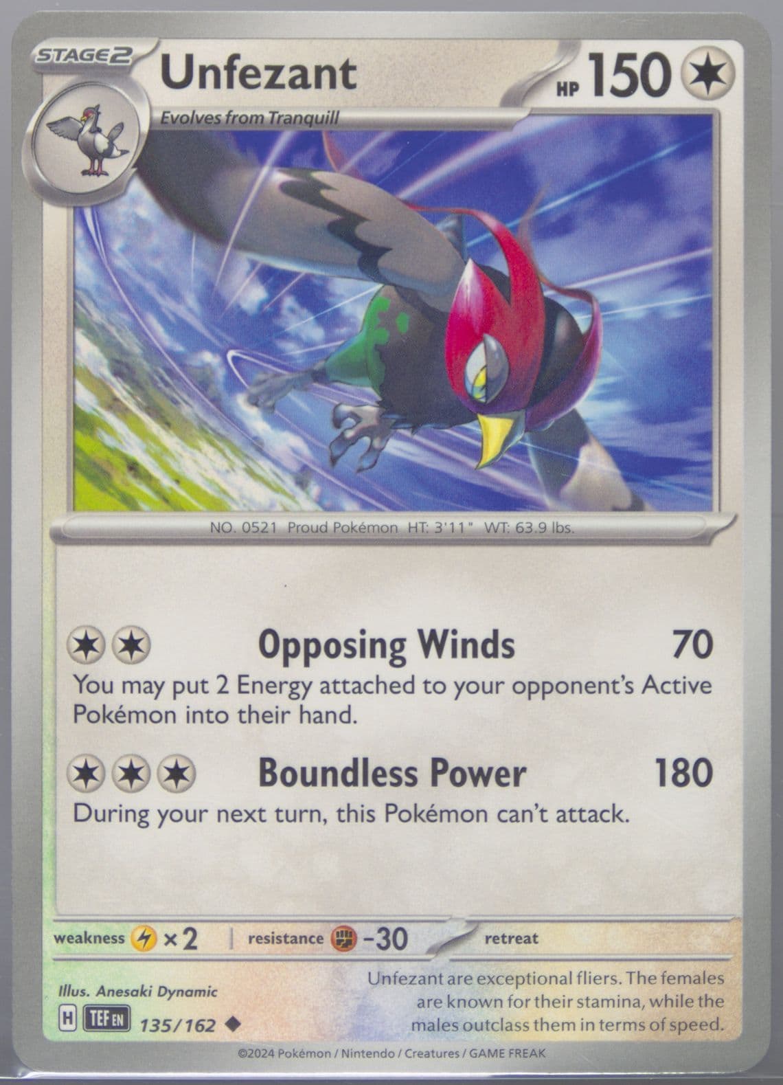 Unfezant (135) 2024 Pokemon Tef EN-Temporal Forces