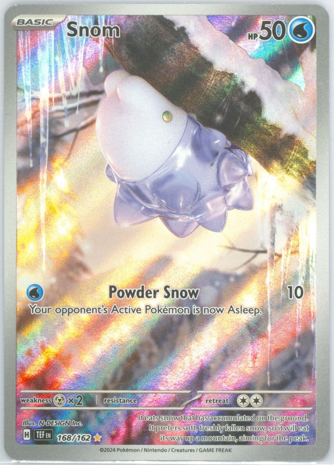 Snom Illustration Rare (168) 2024 Pokemon Tef EN-Temporal Forces