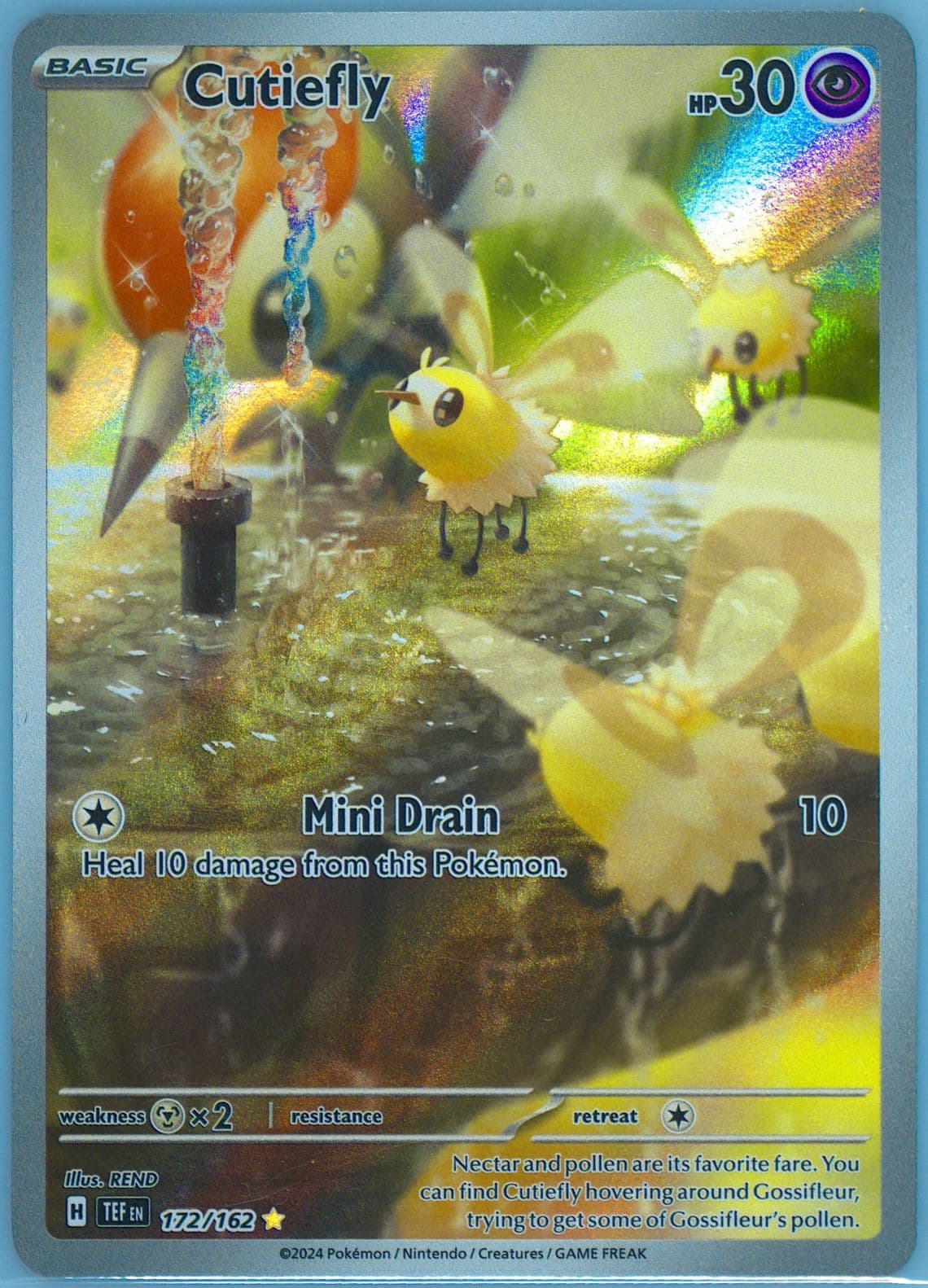 Cutiefly Illustration Rare (172) 2024 Pokemon Tef EN-Temporal Forces