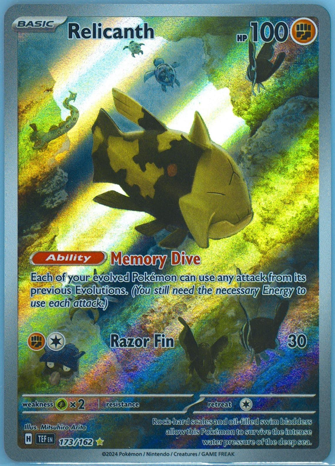 Relicanth Illustration Rare (173) 2024 Pokemon Tef EN-Temporal Forces
