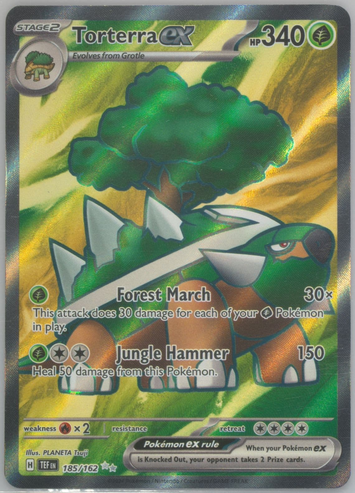 Torterra EX Ultra Rare (185) 2024 Pokemon Tef EN-Temporal Forces