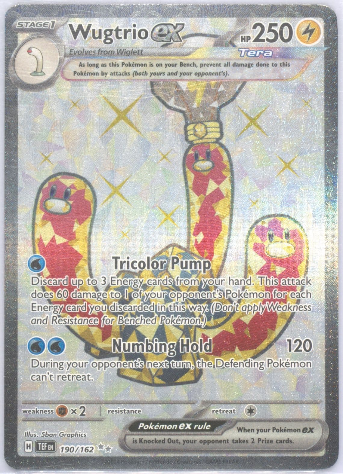 Wugtrio EX Ultra Rare (190) 2024 Pokemon Tef EN-Temporal Forces