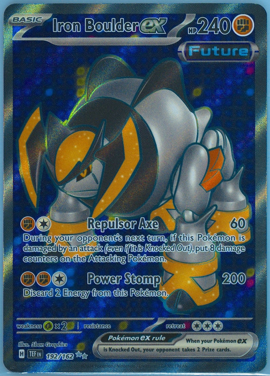 Iron Boulder EX Ultra Rare (192) 2024 Pokemon Tef EN-Temporal Forces