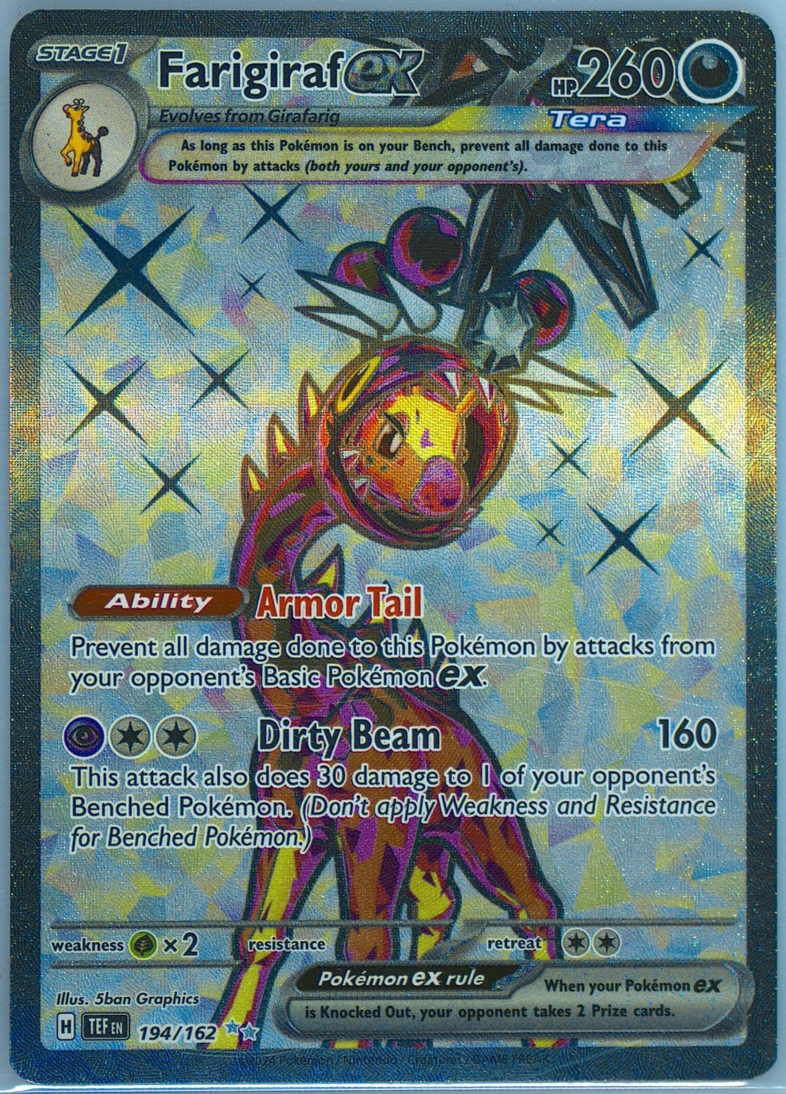 Farigiraf EX Ultra Rare (194) 2024 Pokemon Tef EN-Temporal Forces