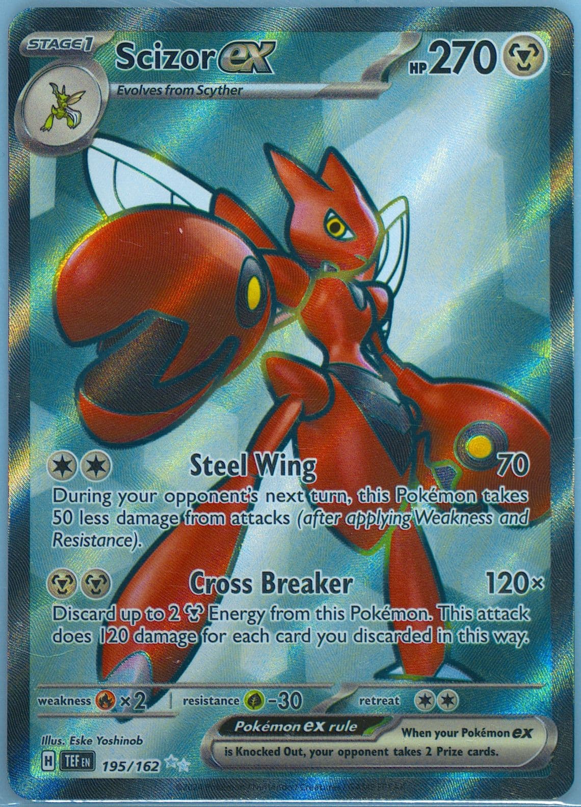 Scizor EX Ultra Rare (195) 2024 Pokemon Tef EN-Temporal Forces