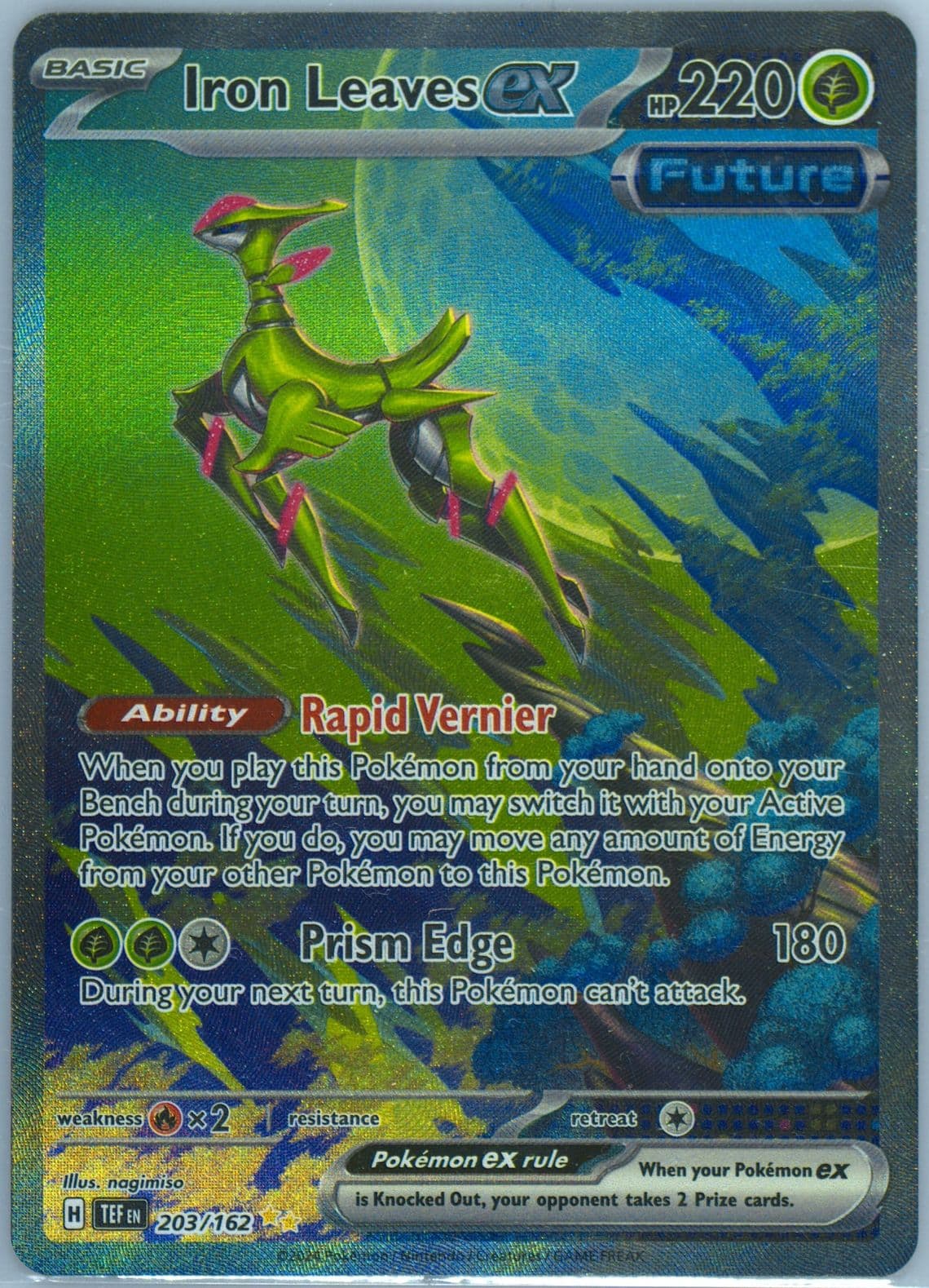 Iron Leaves EX Special Illustration Rare (203) 2024 Pokemon Tef EN-Temporal Forces