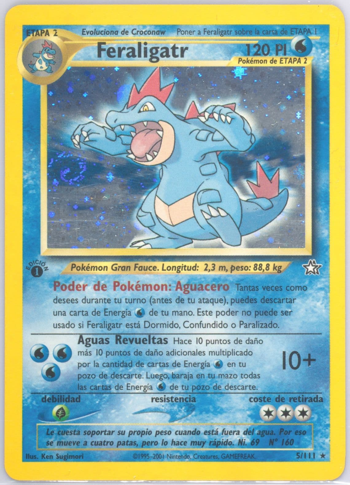 Feraligatr-Holo 1st Edition (5) 2001 Pokemon Spanish Neo Genesis