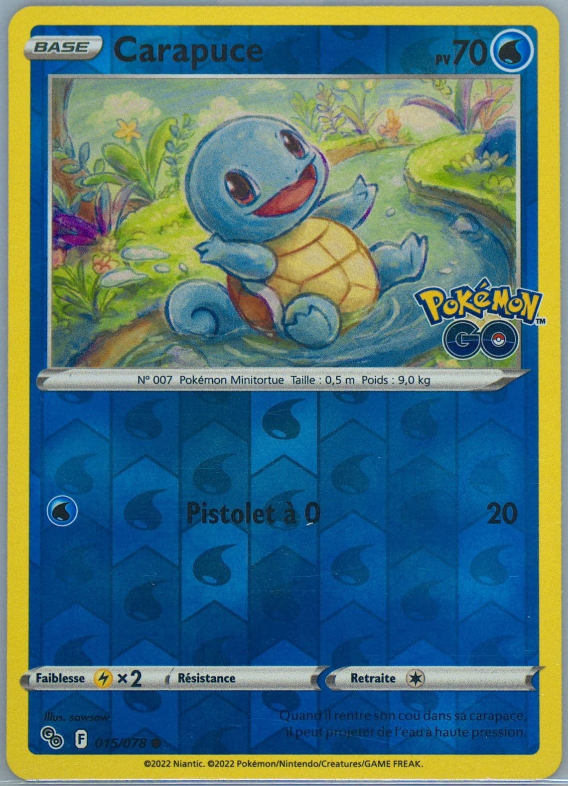 Carapuce-Reverse Foil French (015) 2022 Pokemon Go