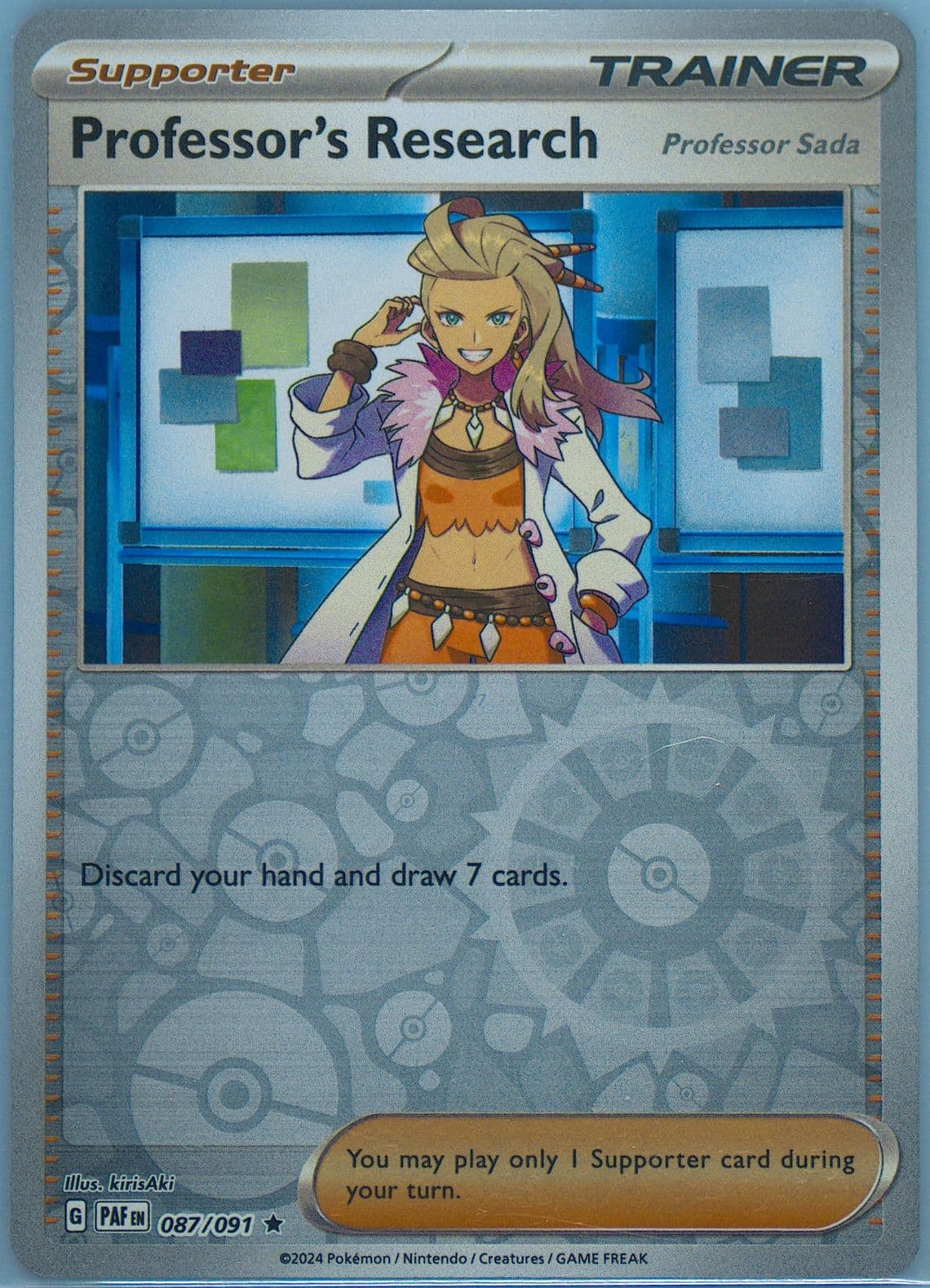 Professor's Research Reverse Holo (087) 2024 Pokemon Paf EN-Paldean Fates
