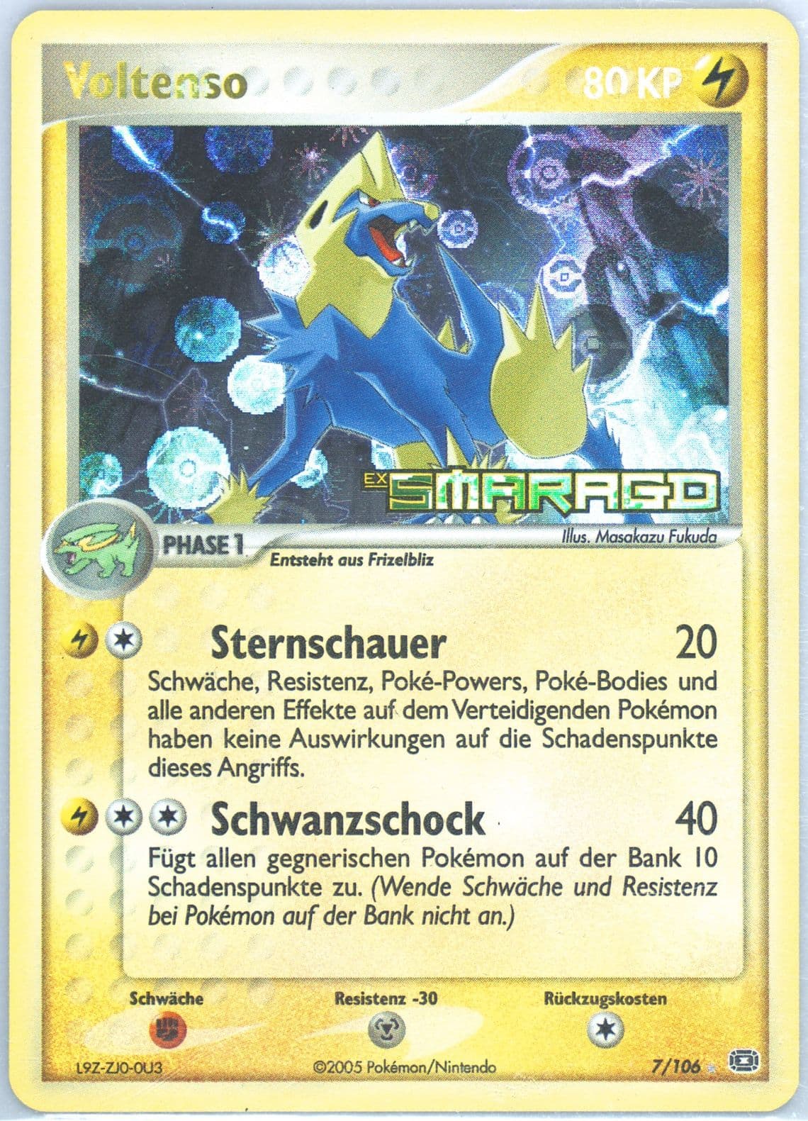 Voltenso-Reverse Foil German (7) 2005 Pokemon EX Emerald