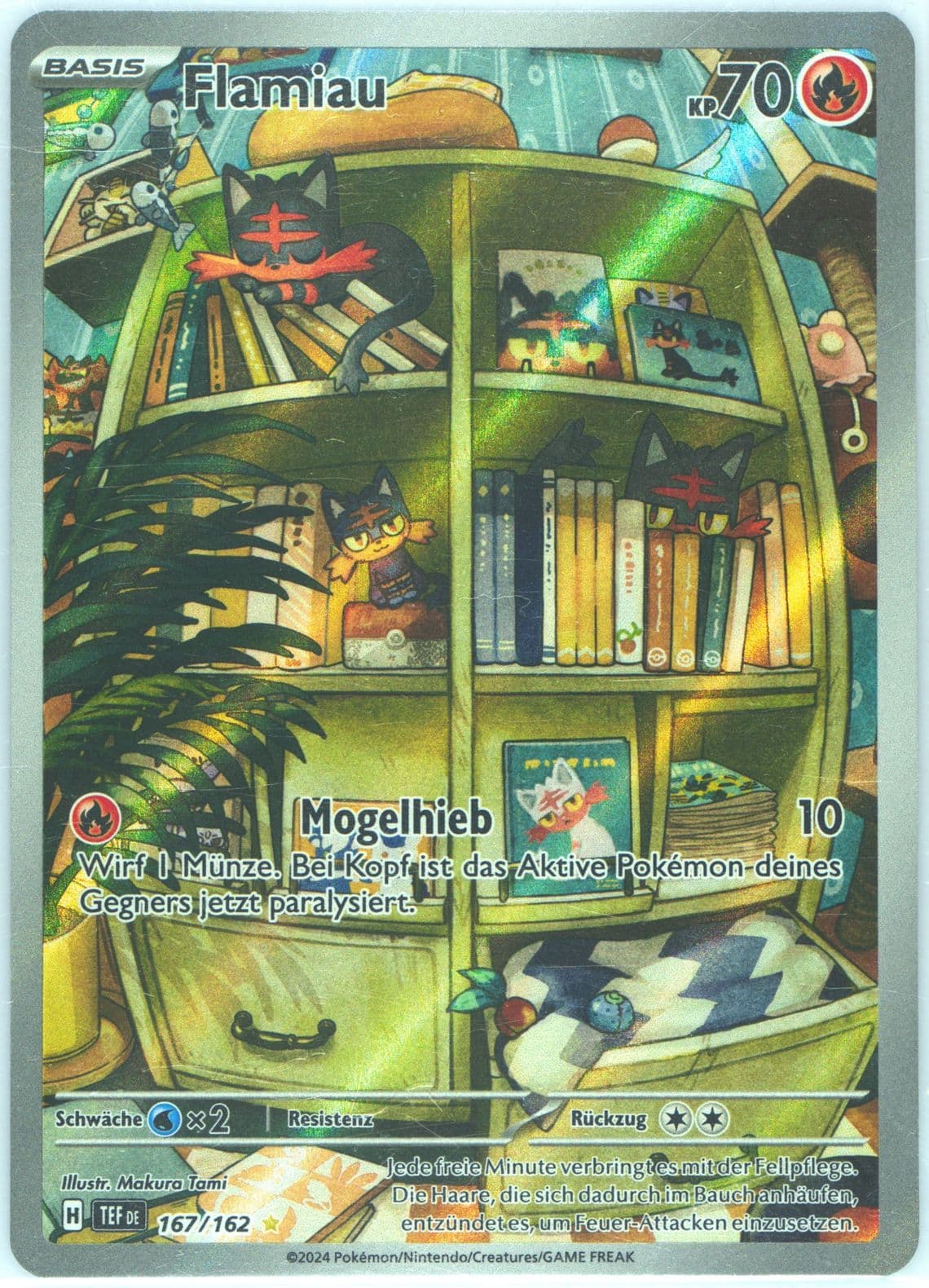 Litten Illustration Rare (167) 2024 Pokemon German Tef de-Temporal Forces