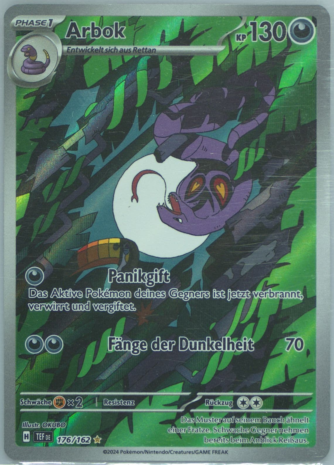 Arbok Illustration Rare (176) 2024 Pokemon German Tef de-Temporal Forces