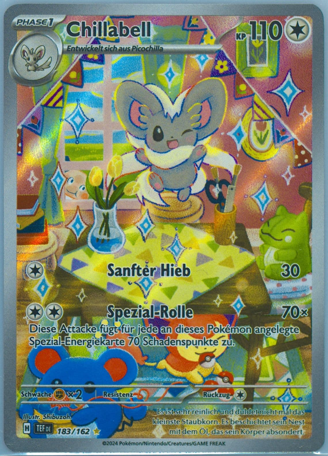 Cinccino Illustration Rare (183) 2024 Pokemon German Tef de-Temporal Forces