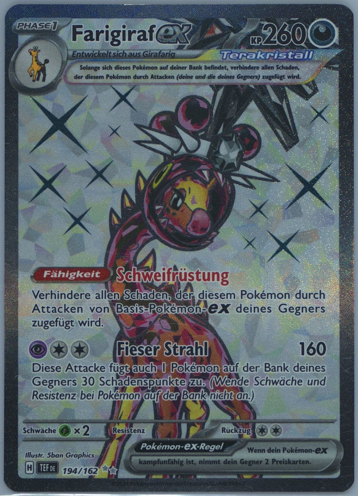Farigiraf EX Ultra Rare (194) 2024 Pokemon German Tef de-Temporal Forces