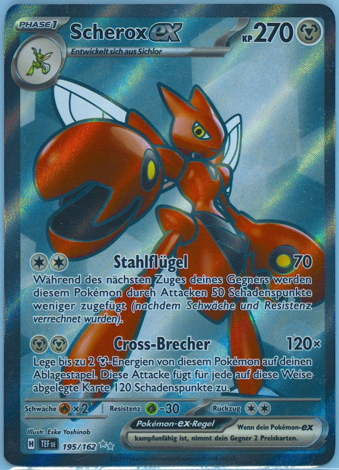 Scizor EX Ultra Rare (195) 2024 Pokemon German Tef de-Temporal Forces