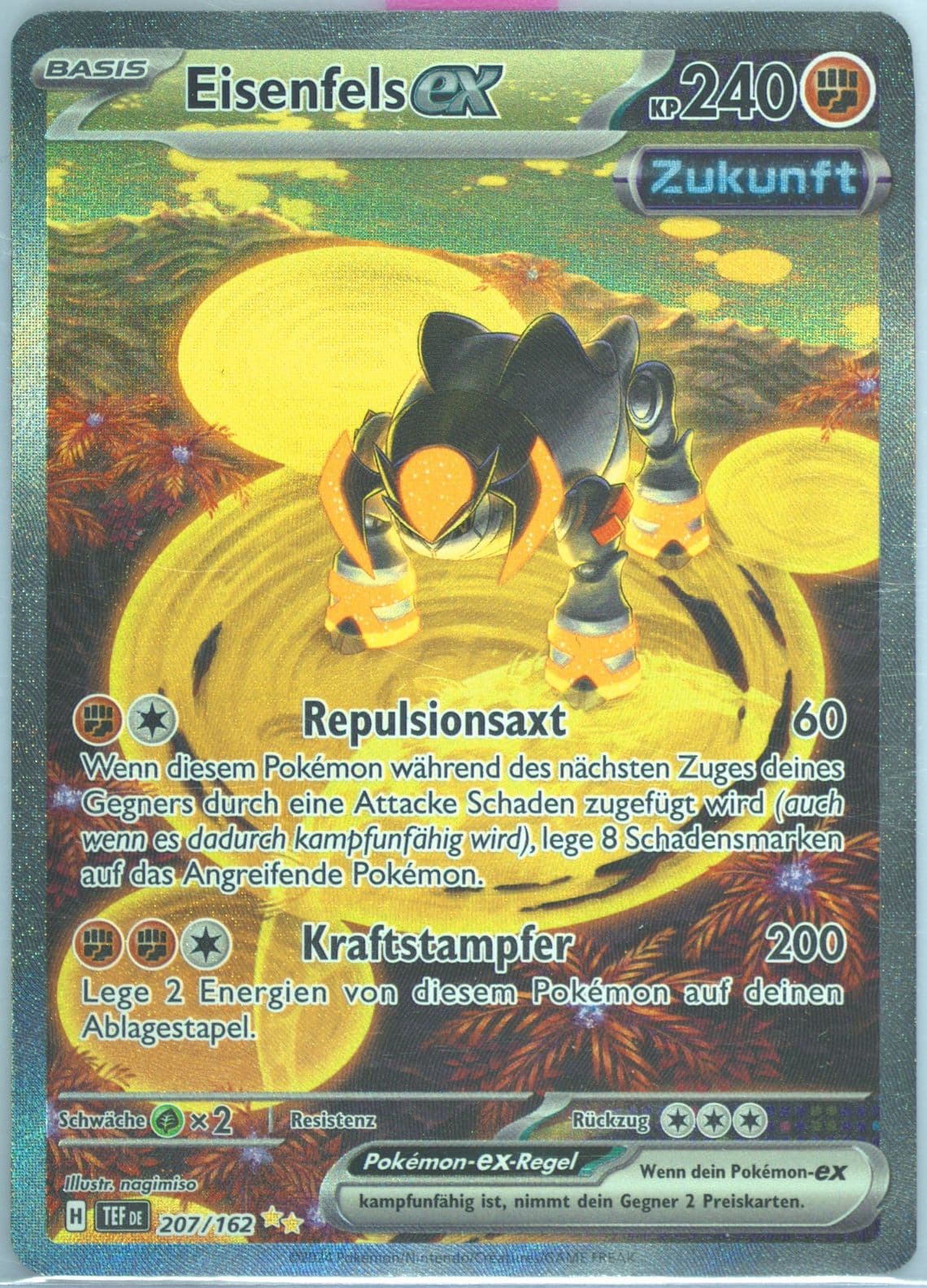 Iron Boulder EX Special Illustration Rare (207) 2024 Pokemon German Tef de-Temporal Forces