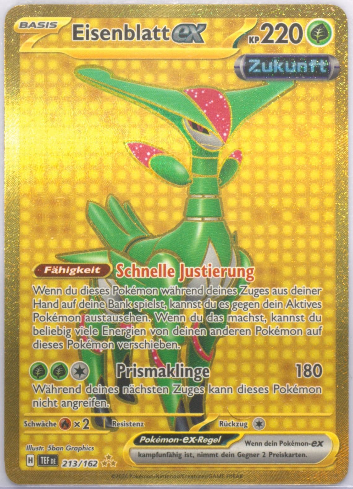 Iron Leaves EX Hyper Rare (213) 2024 Pokemon German Tef de-Temporal Forces