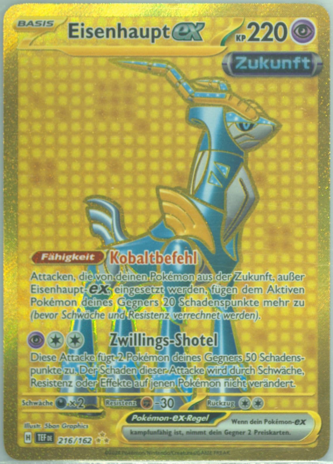 Iron Crown EX Hyper Rare (216) 2024 Pokemon German Tef de-Temporal Forces