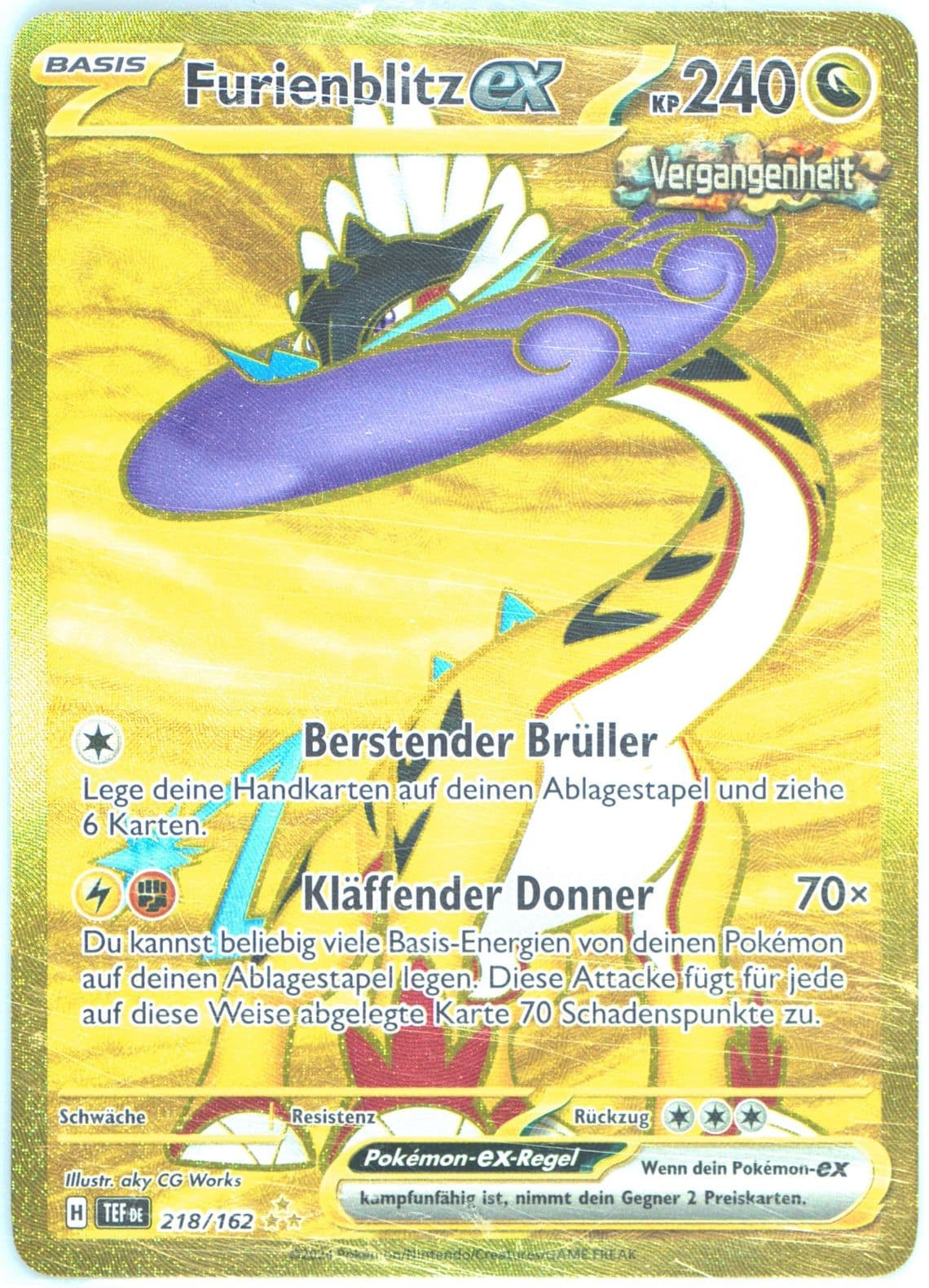 Raging Bolt EX Hyper Rare (218) 2024 Pokemon German Tef de-Temporal Forces