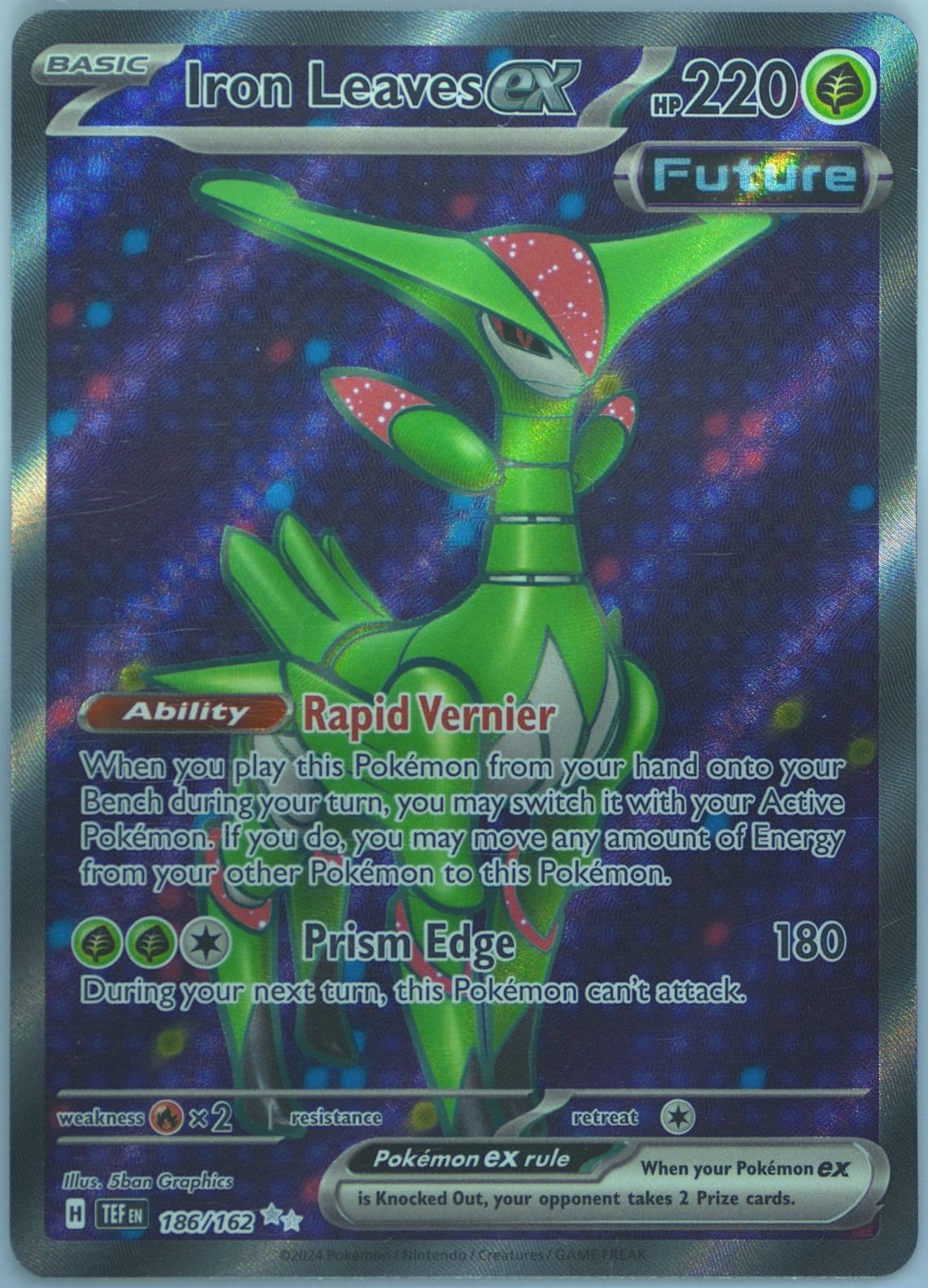 Iron Leaves EX Ultra Rare (186) 2024 Pokemon French Tef FR-Temporal Forces