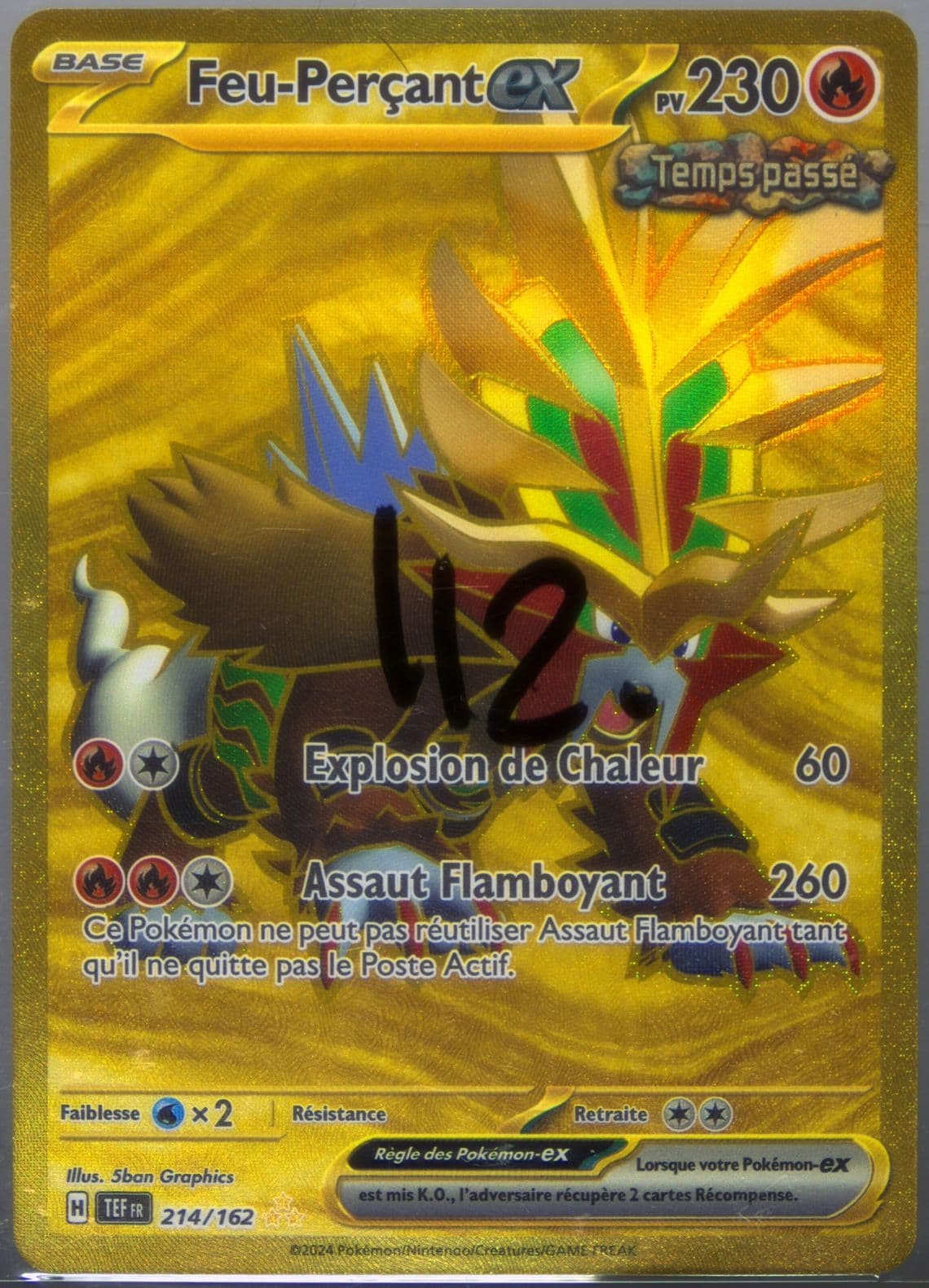 Gouging Fire EX Hyper Rare (214) 2024 Pokemon French Tef FR-Temporal Forces