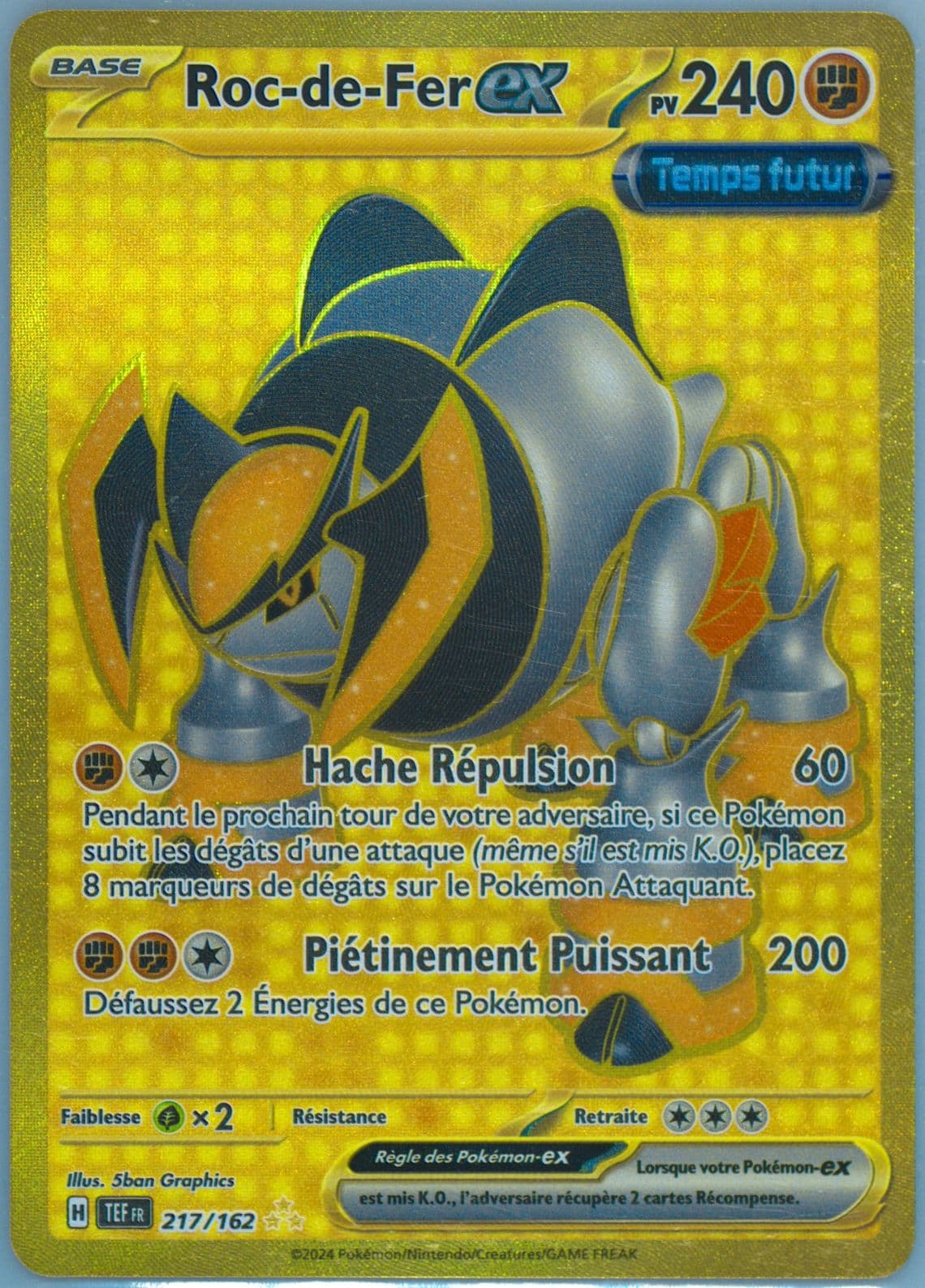 Iron Boulder EX Hyper Rare (217) 2024 Pokemon French Tef FR-Temporal Forces