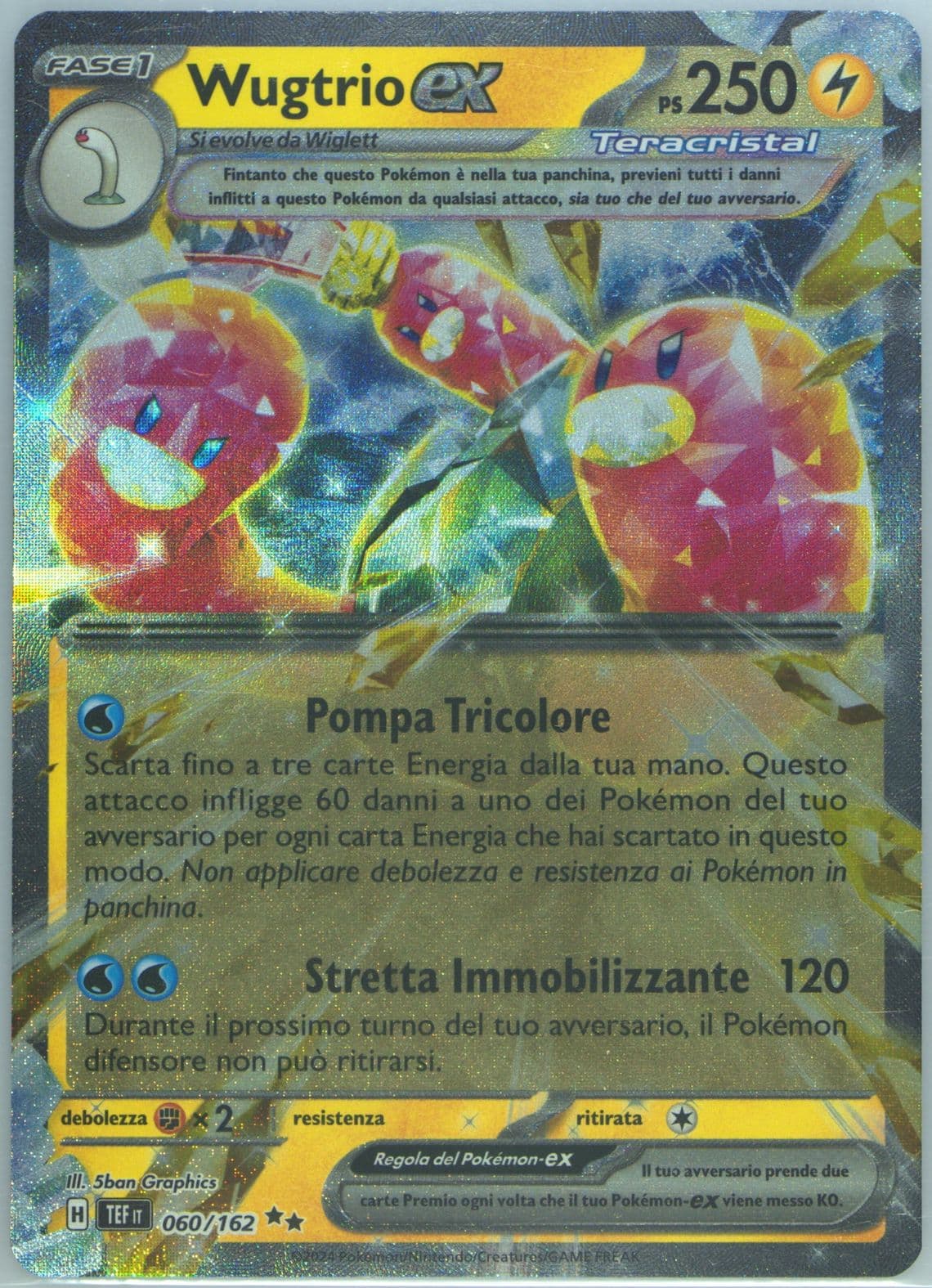 Wugtrio EX (060) 2024 Pokemon Italian Tef It-Temporal Forces