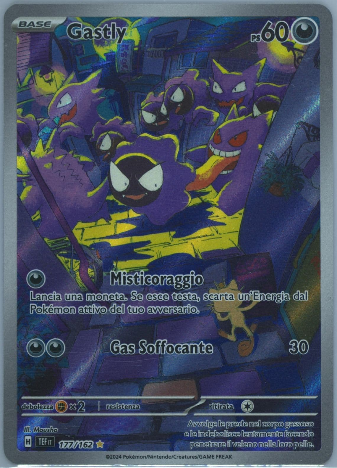 Gastly Illustration Rare (177) 2024 Pokemon Italian Tef It-Temporal Forces