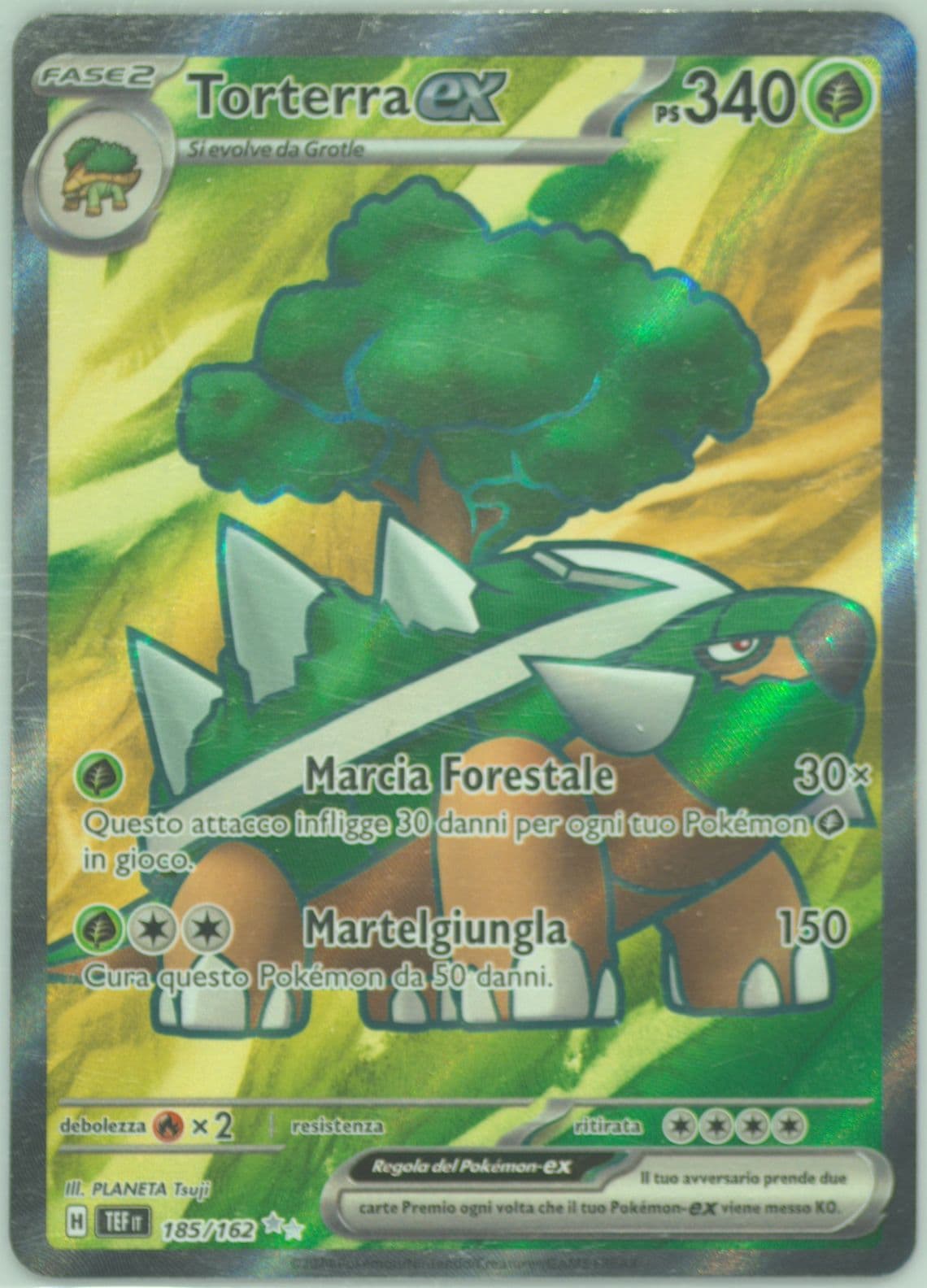 Torterra EX Ultra Rare (185) 2024 Pokemon Italian Tef It-Temporal Forces