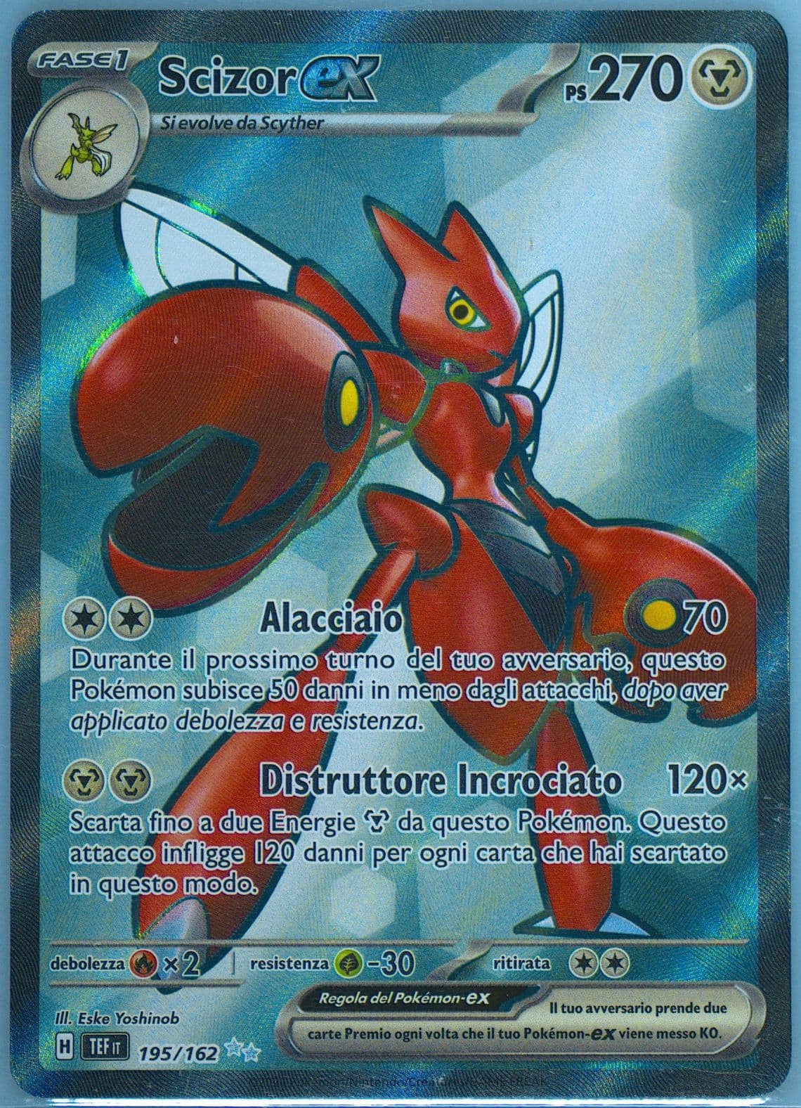 Scizor EX Ultra Rare (195) 2024 Pokemon Italian Tef It-Temporal Forces
