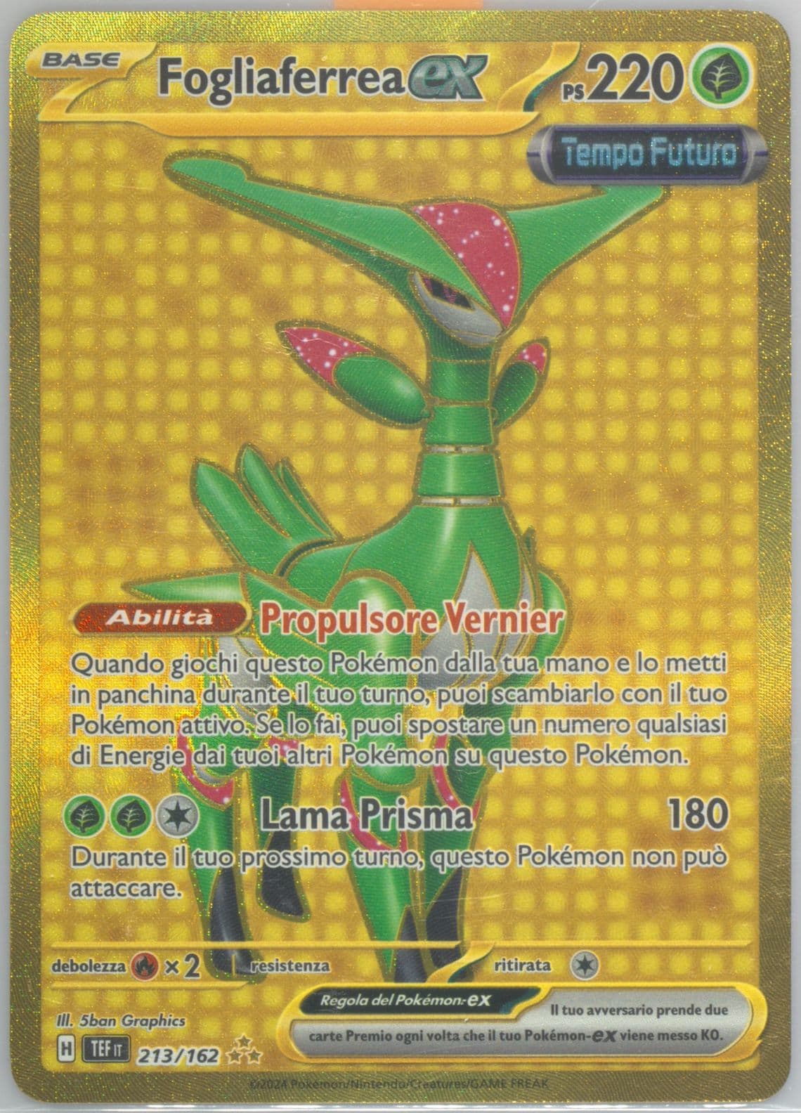Iron Leaves EX Hyper Rare (213) 2024 Pokemon Italian Tef It-Temporal Forces
