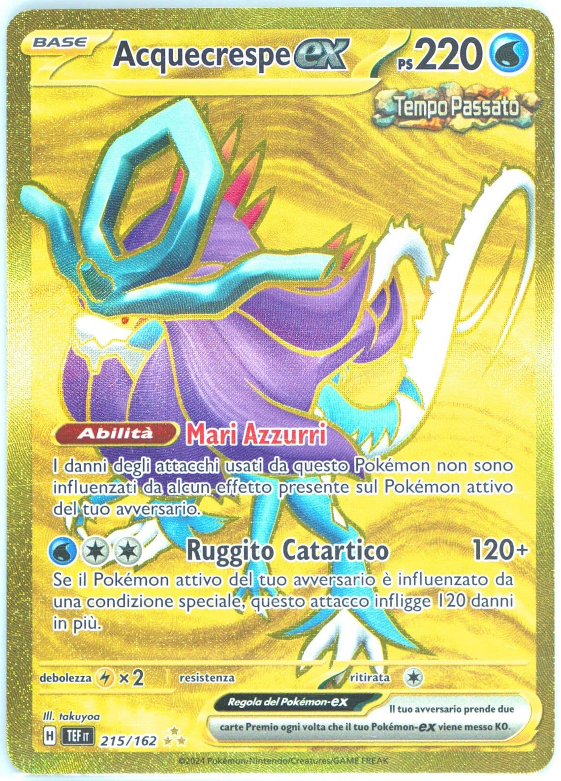 Walking Wake EX Hyper Rare (215) 2024 Pokemon Italian Tef It-Temporal Forces