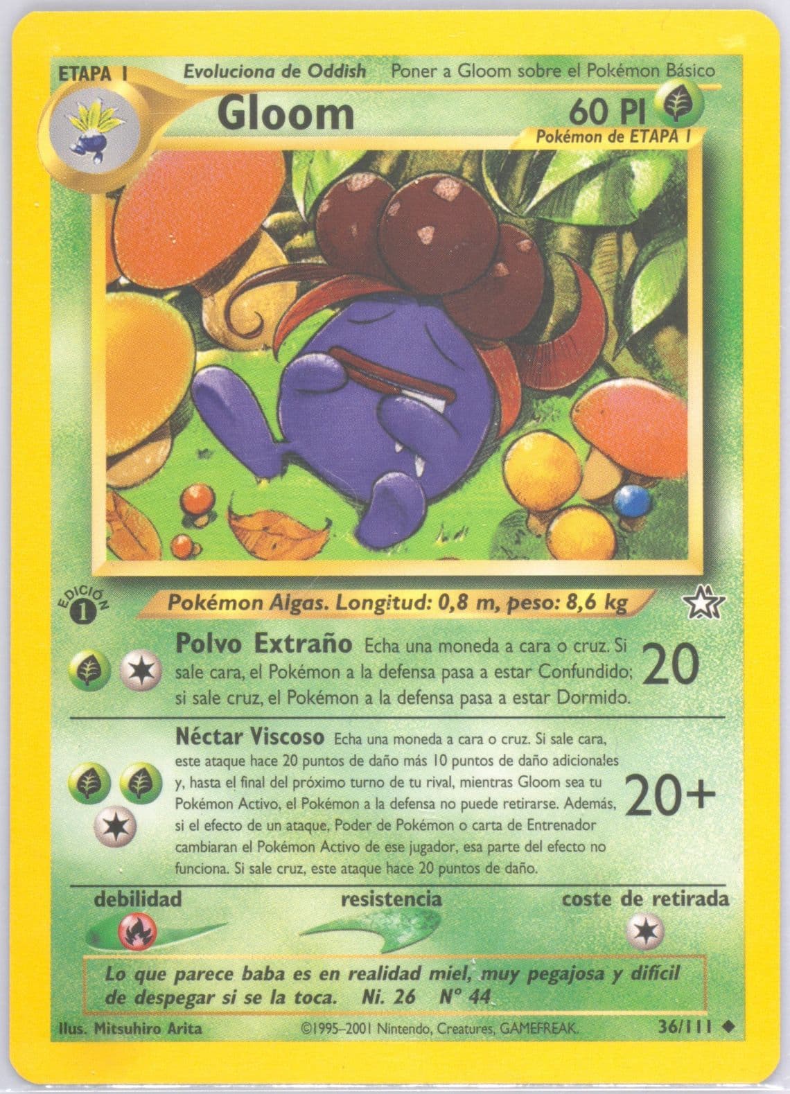Gloom 1st Edition (36) 2001 Pokemon Spanish Neo Genesis