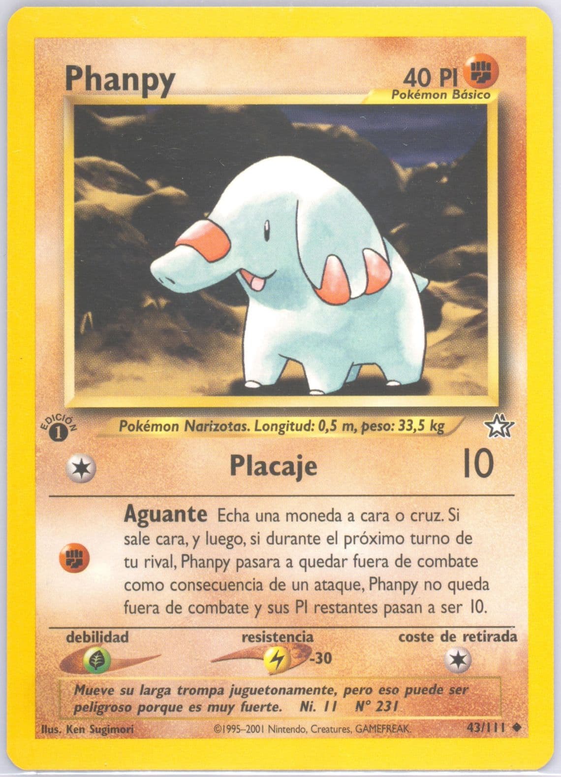 Phanpy 1st Edition (43) 2001 Pokemon Spanish Neo Genesis