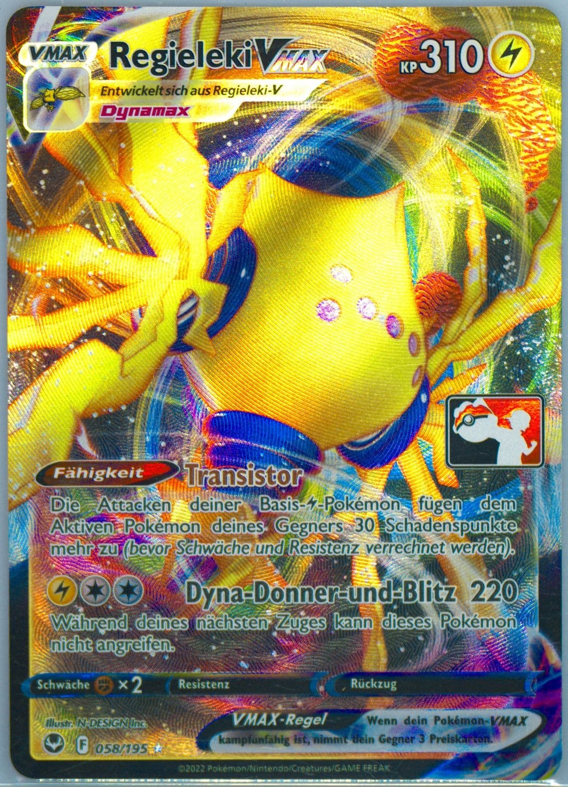 Regieleki Vmax German (058) 2023-2024 Pokemon Play! Pokemon Prize Pack