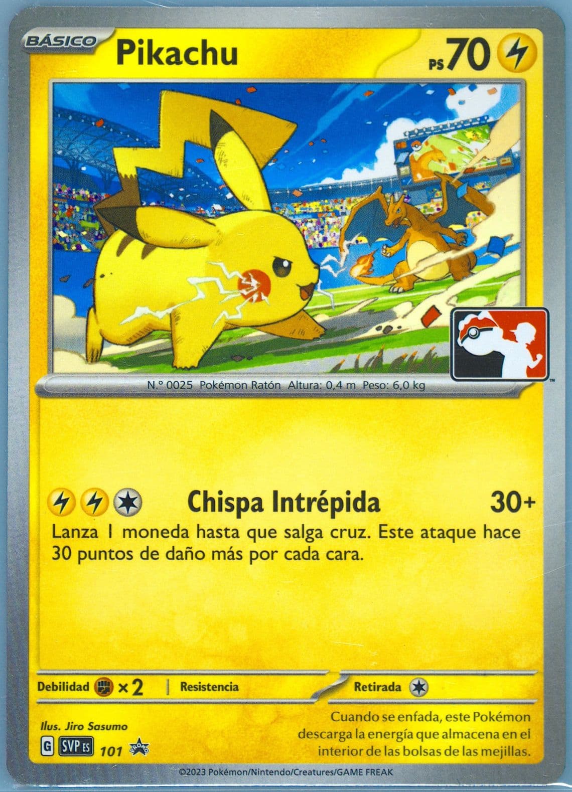 Pikachu Play! Pokemon Event Exclusive (101) 2023 Pokemon Spanish Svp ES-SV Black Star Promo