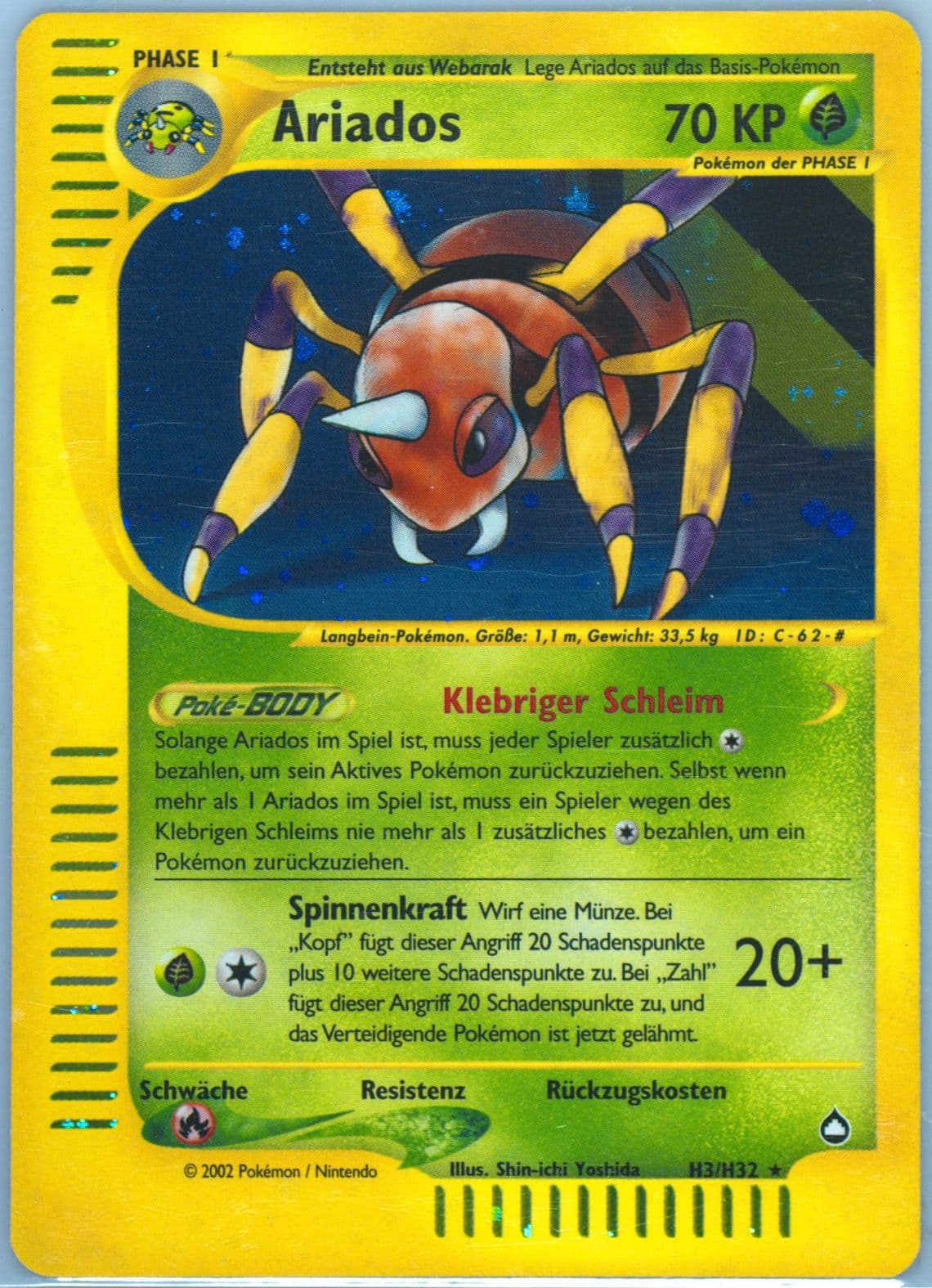 Ariados-Holo German (H3) 2003 Pokemon Aquapolis