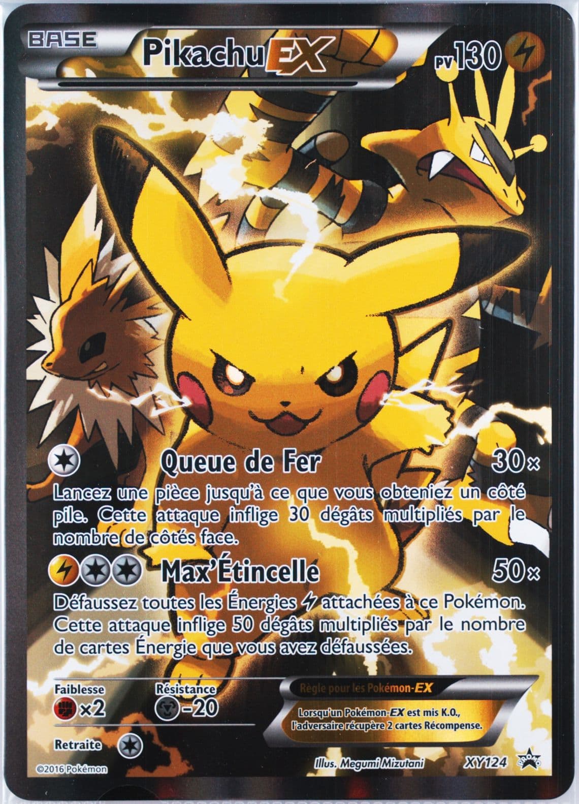Full Art/Pikachu EX Red & Blue Collection-Jumbo-French (XY124) 2016 Pokemon XY Black Star Promo