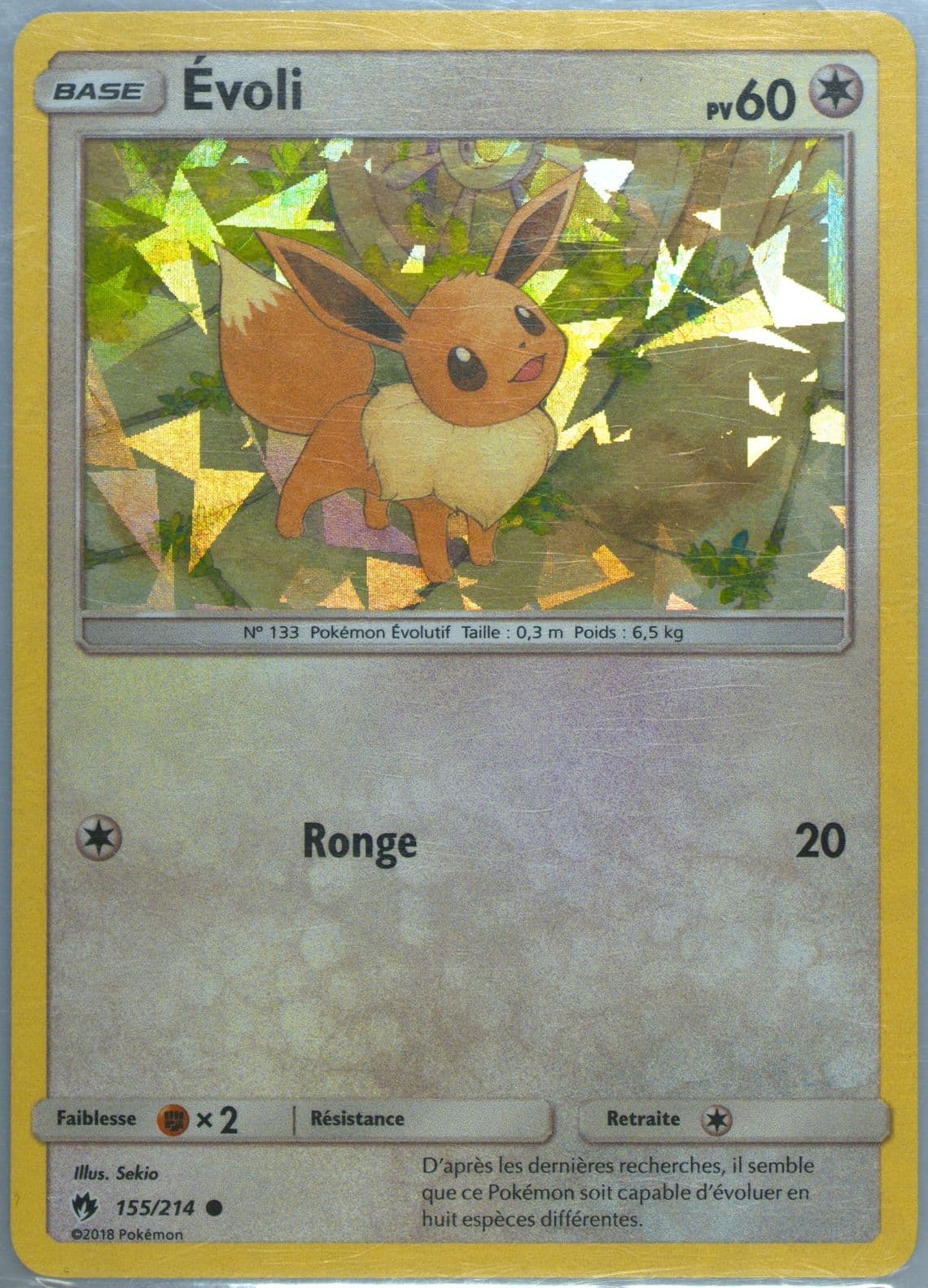 Evoli-Holo French-Cracked Ice (155) 2018 Pokemon Sun & Moon Lost Thunder