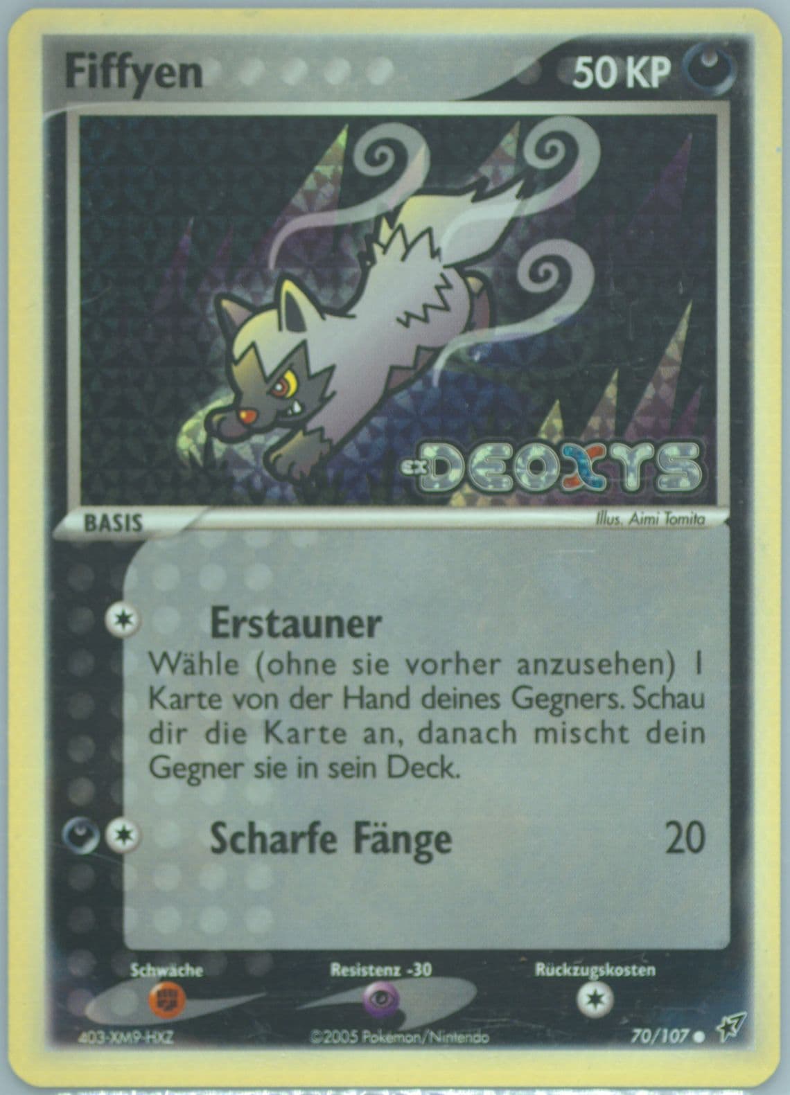 Fiffyen-Reverse Foil German (70) 2005 Pokemon EX Deoxys