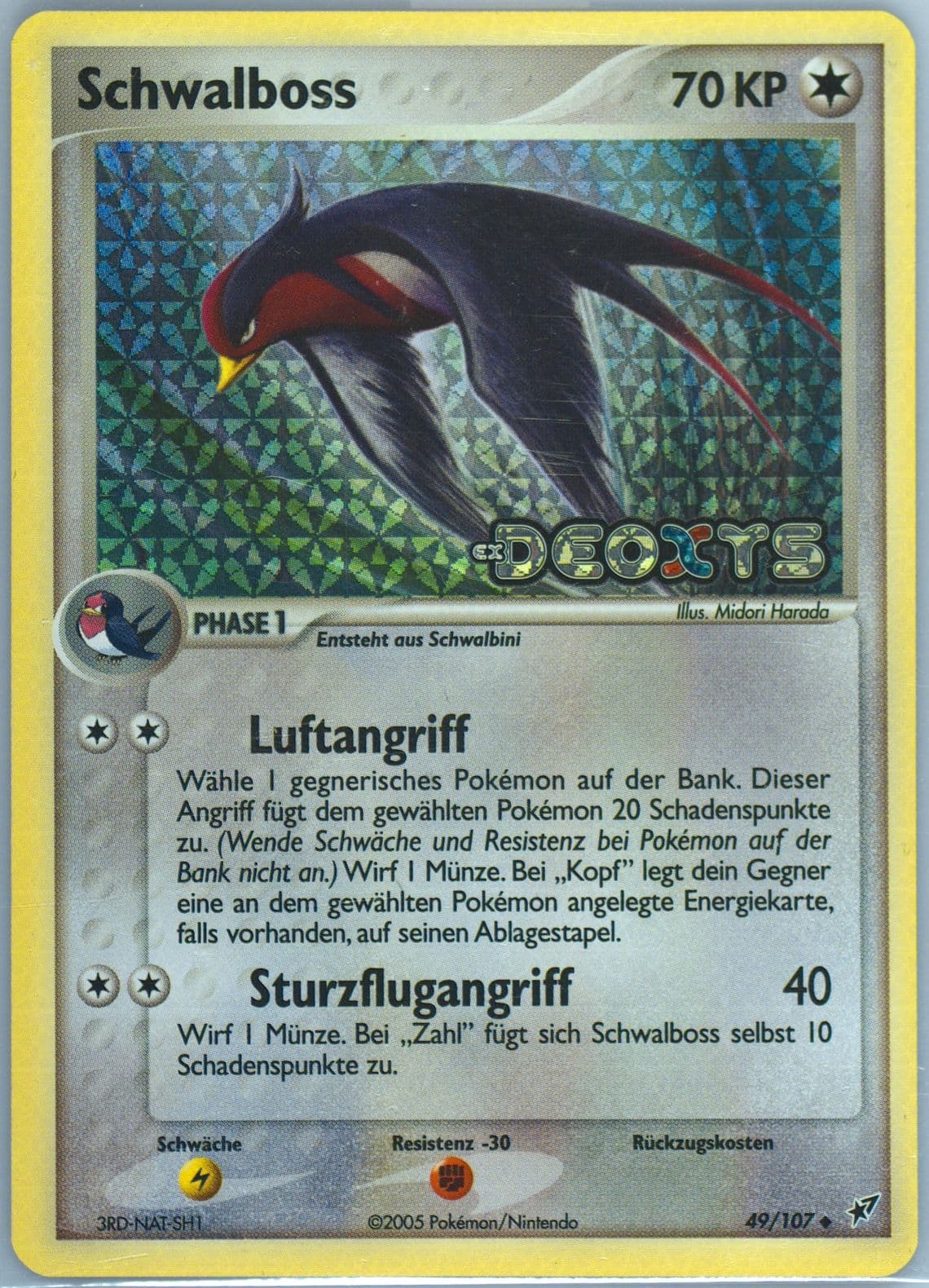 Schwalboss-Reverse Foil German (49) 2005 Pokemon EX Deoxys