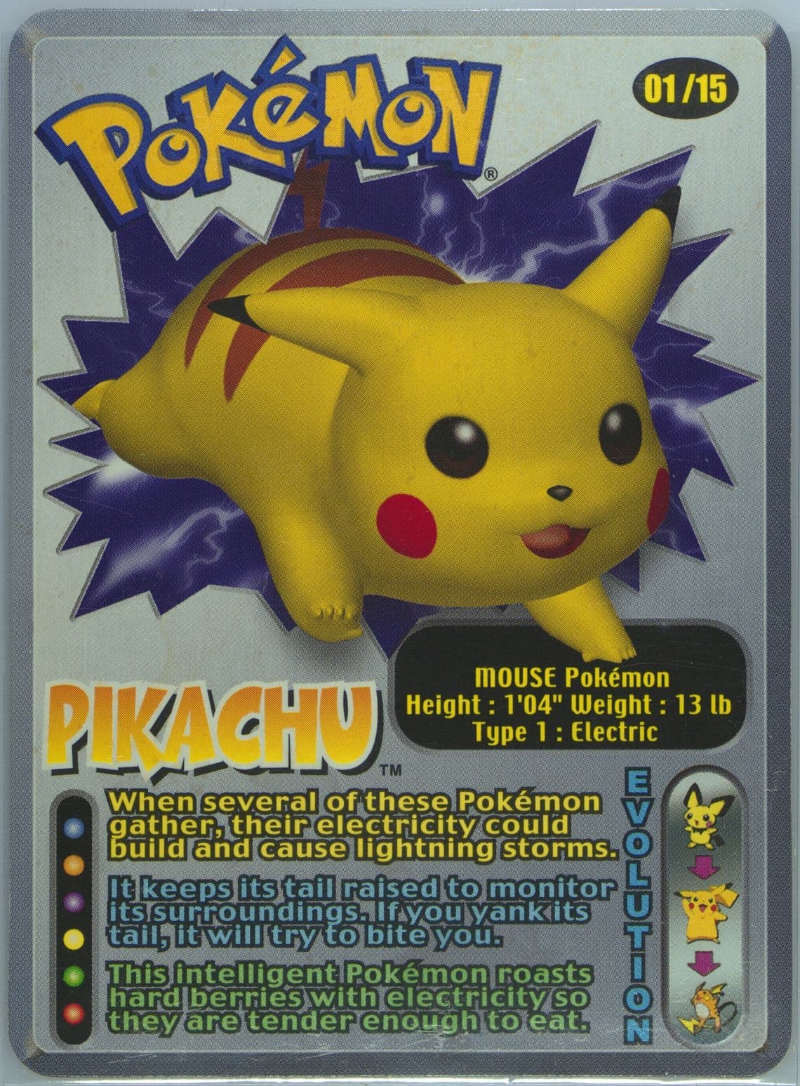 Pikachu (1) 2003 Pokemon Wendy's Kids Cards