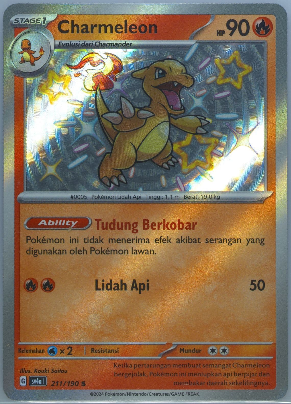 Charmeleon S (211) 2024 Pokemon Indonesian Sv4a I-Shiny Treasure EX