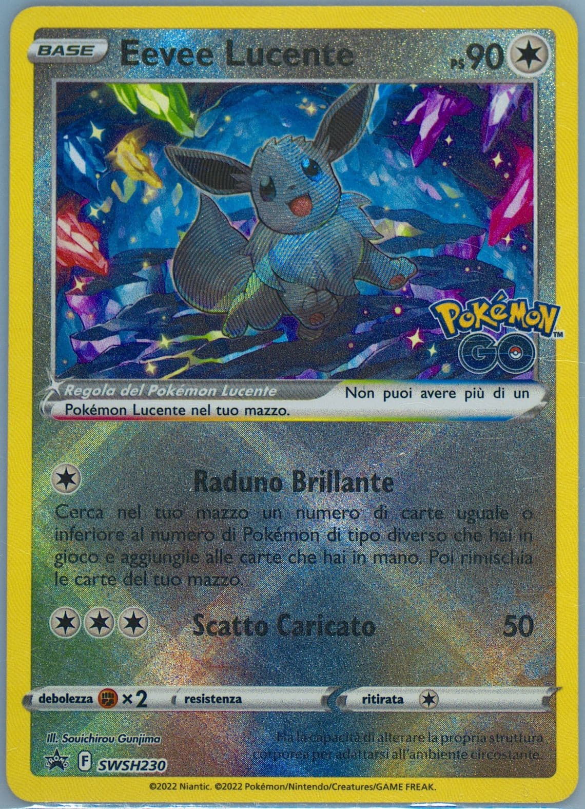 Eevee Lucente Pokemon Go Premium Collection Radiant Eevee-Italian (230) 2022 Pokemon Swsh Black Star Promo